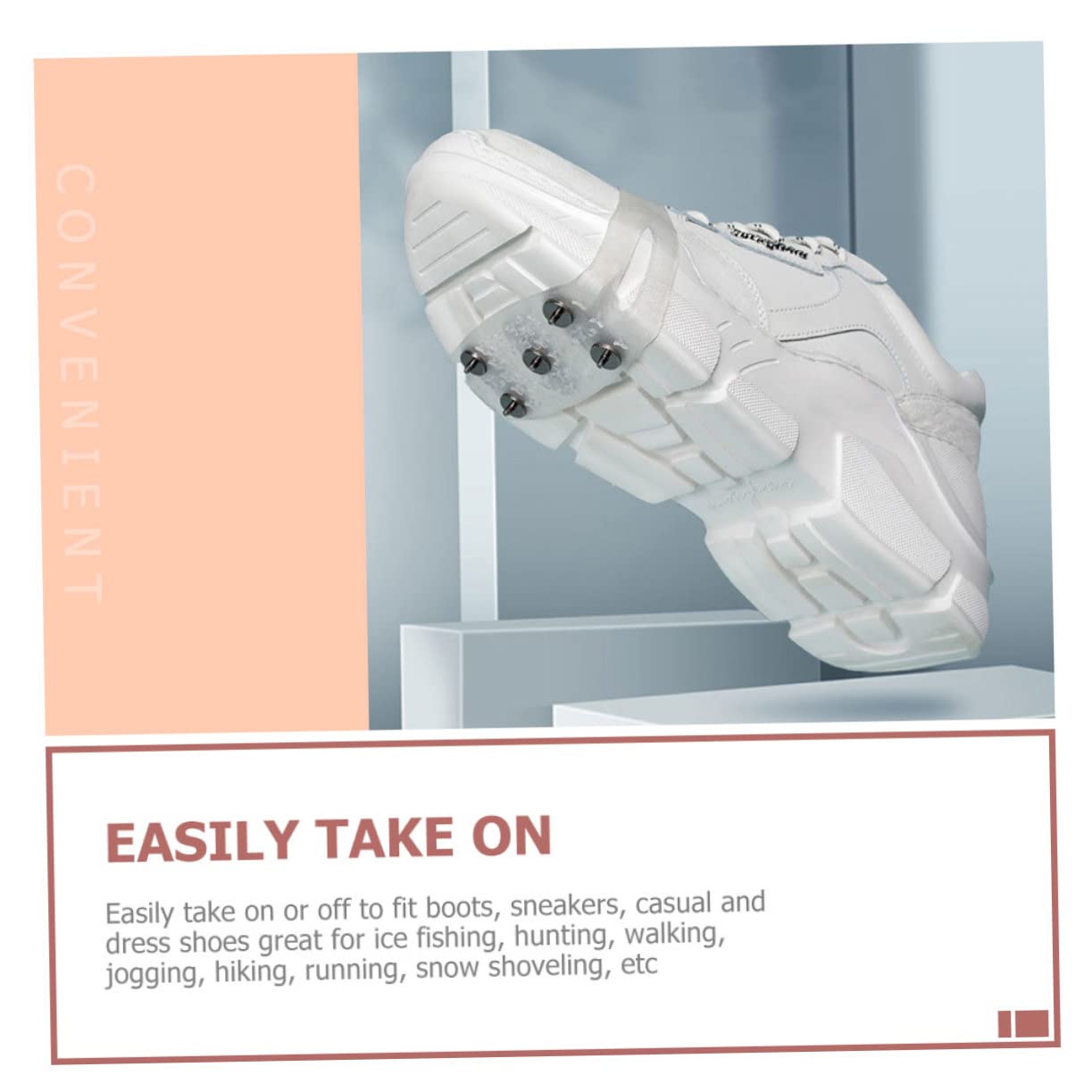 Ipetboom 2pcs Non- Crampons for Shoes Ice Grippers Spikes Lightweight Traction for Hiking Climbing Outdoor Activities - Footwear Accessory for Elderly