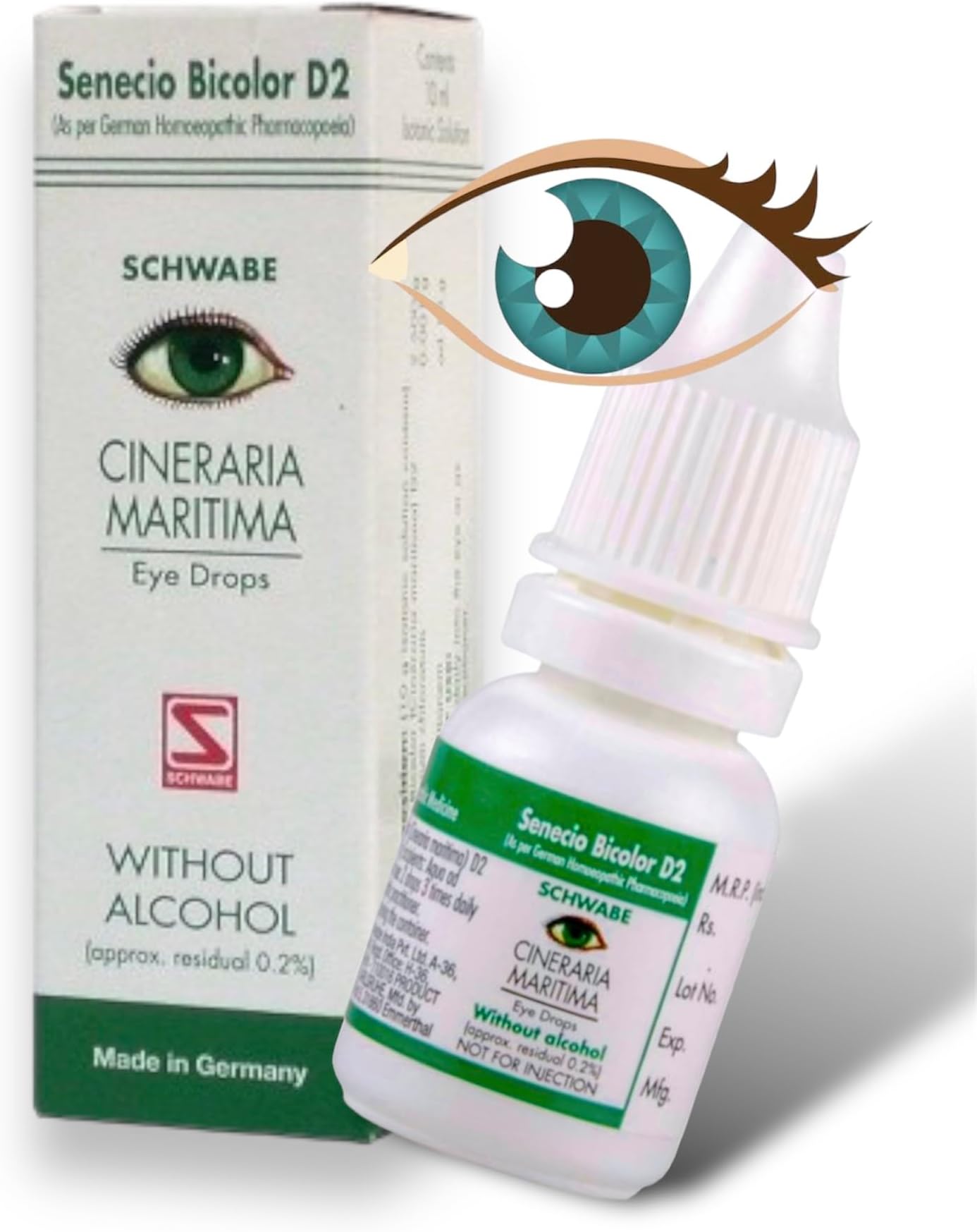 Dr Willmar Schwabe Germany Cineraria Maritima Without Alcohol Eye Drop (10ml X 1 BOTTLE)