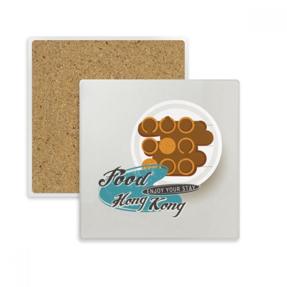 Dessous de verre carré absorbant anti-tache motif Poisson Boule pour mug x2