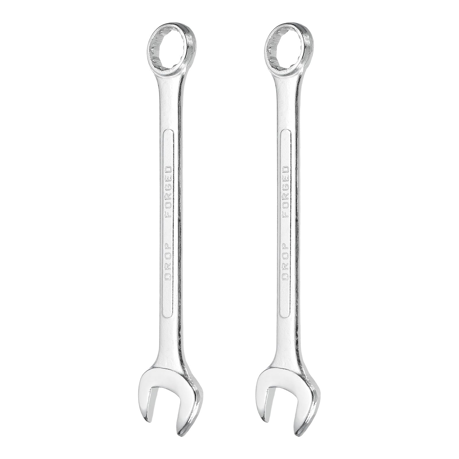 sourcing map 2Pcs Combination Wrench 21mm Metric 12-Point Box and Open End Zinc Plated Steel Double Ended Spanner Tool for Automotive Pipe Furniture Machinery DIY Repair, Silver White