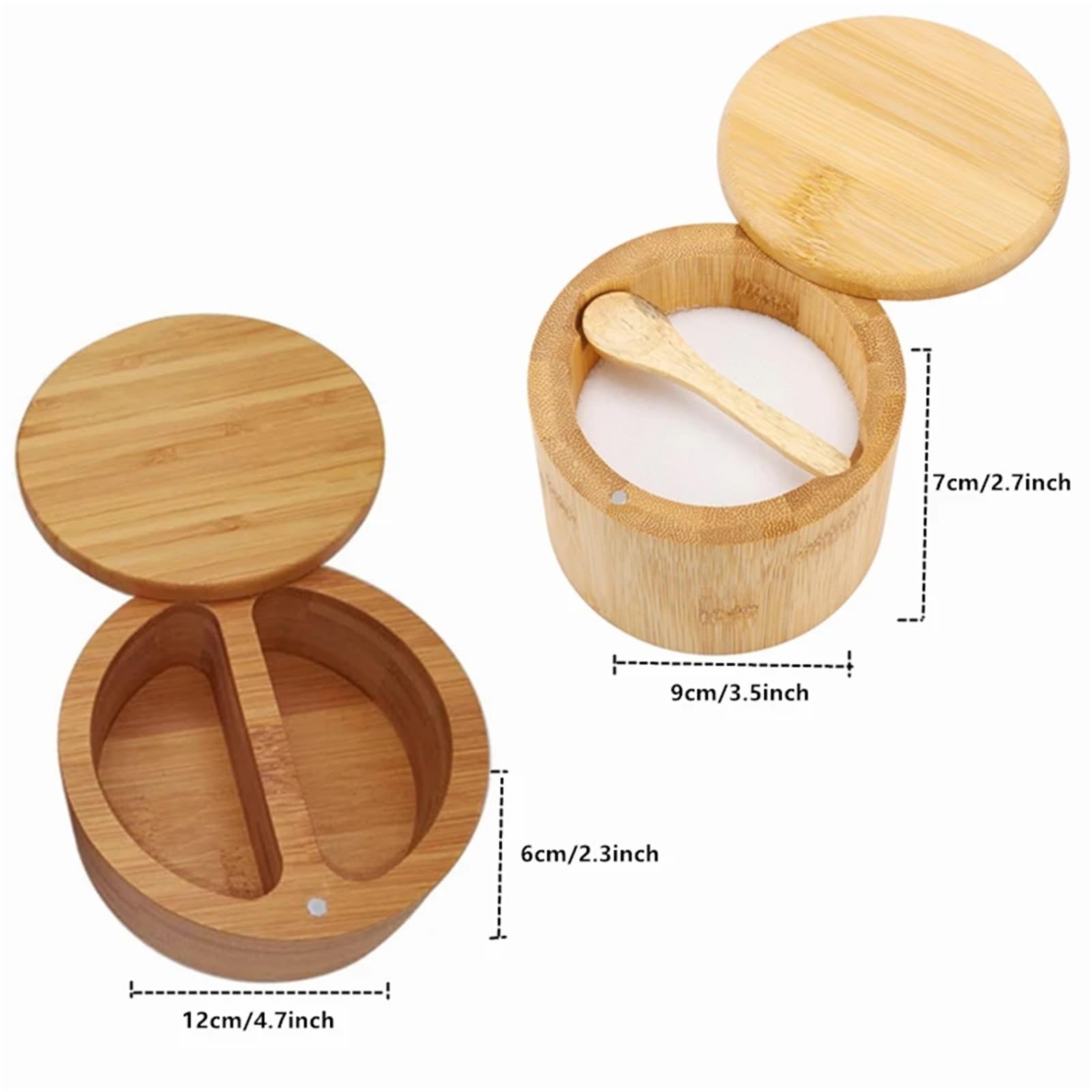 Caja De Especias Caja de cuencos for salero con tapa magnética giratoria for almacenar pimienta, especias, sal de baño, sal marina, hierbas, caja de soporte for almacenamiento de condimentos, 2 uds. P