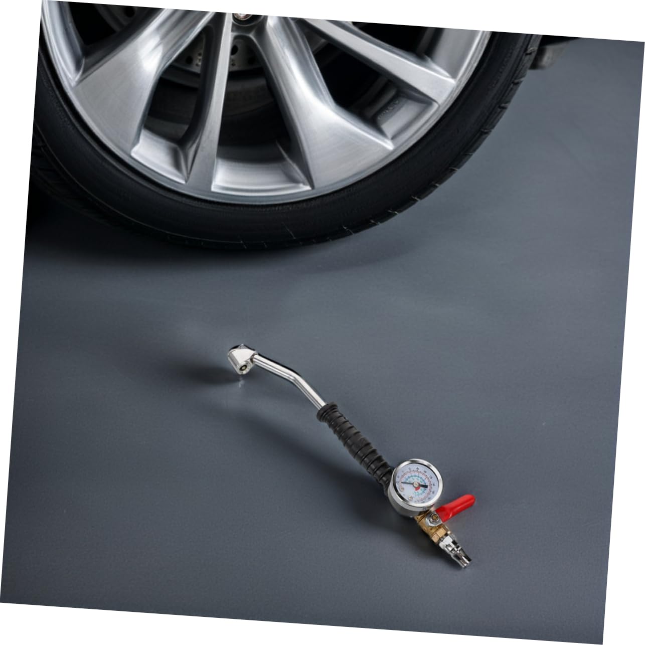 MAGICLULU 2pezzi Gonfiatore Per Pneumatici Con Manometro e Adattatore Per Compressore Design e Testa Angolata Per e Bici Accessori Per Manutenzione Pneumatici