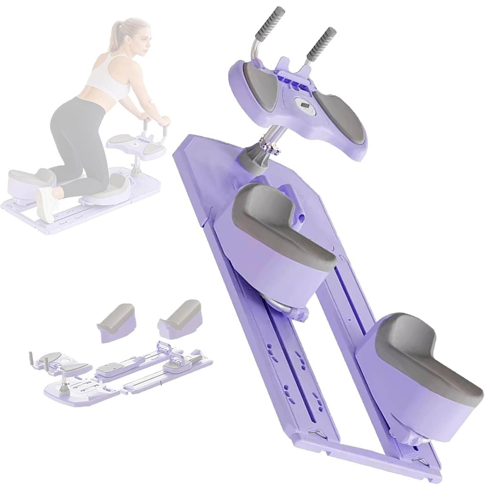 LJLYYDS 6-in-1 Spine Twist & Stretch Trainer,Crawling Machine Workout,3-Level Adjustment,Detachable,70CM Big Crawl, for Abdominal Waist and Core Training Purple