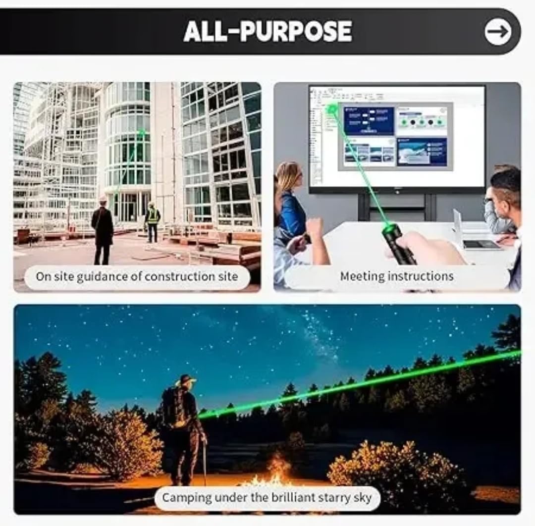 KAVIH High Power USB-Rechargeable Green Laser Pointer for Presentation, Teaching & Outdoor Use | Long Range Laser Pen for Astronomy, Office Meetings & Cat Play 4