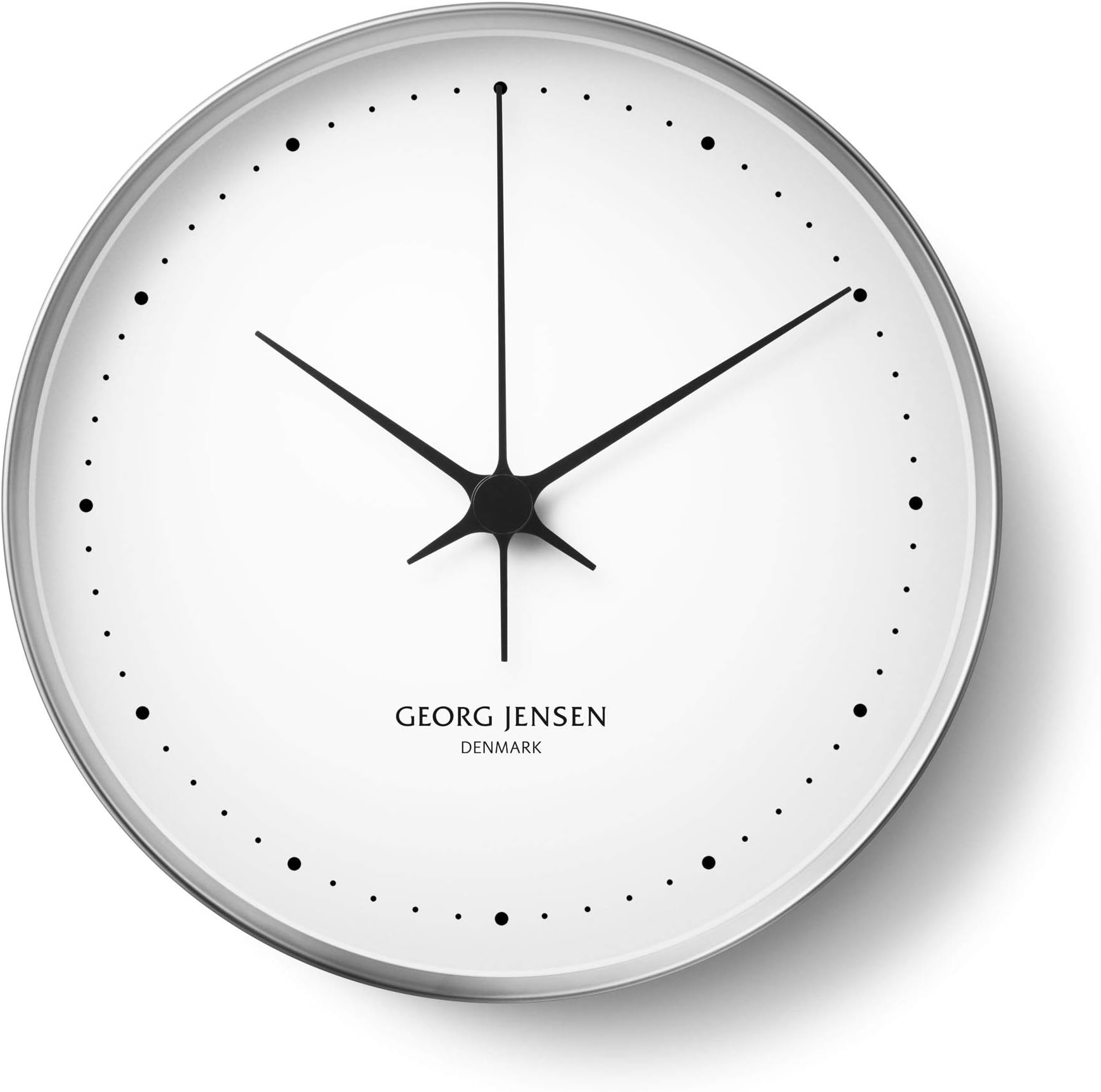 Wall Clock with White Dial - Stainless Steel and ABS Plastic - Designed by Henning Koppel - Modern Design with Quartz Movement - 10 cm