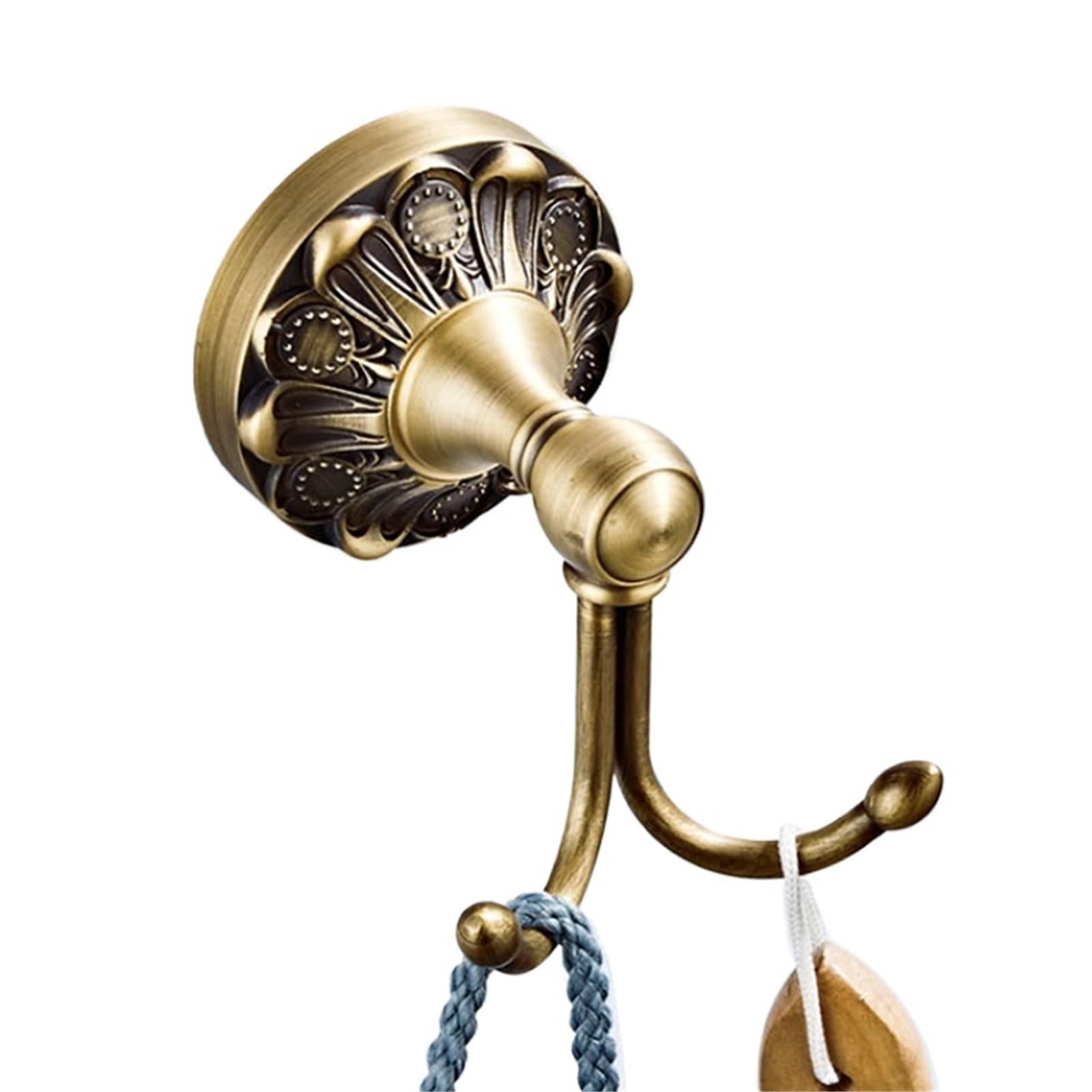 Mohuied One Color Brass Robe Hooks Robe Hook Antique Brass Bronze Wall For Bathroom Kitchen Lavatory Home Decor Coat Clothes Towel Key Holder For Hanging Coat Robe Keys Clothes Bags(Robe Hook A)