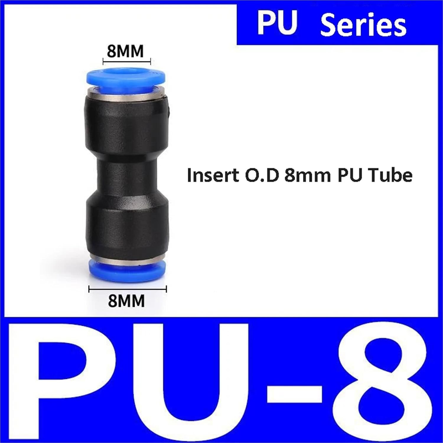 Plastic Connectors PU PG 4-10mm Air Water Hose Tube Push In Straight Air Quick Connector 1Pcs(PU8)