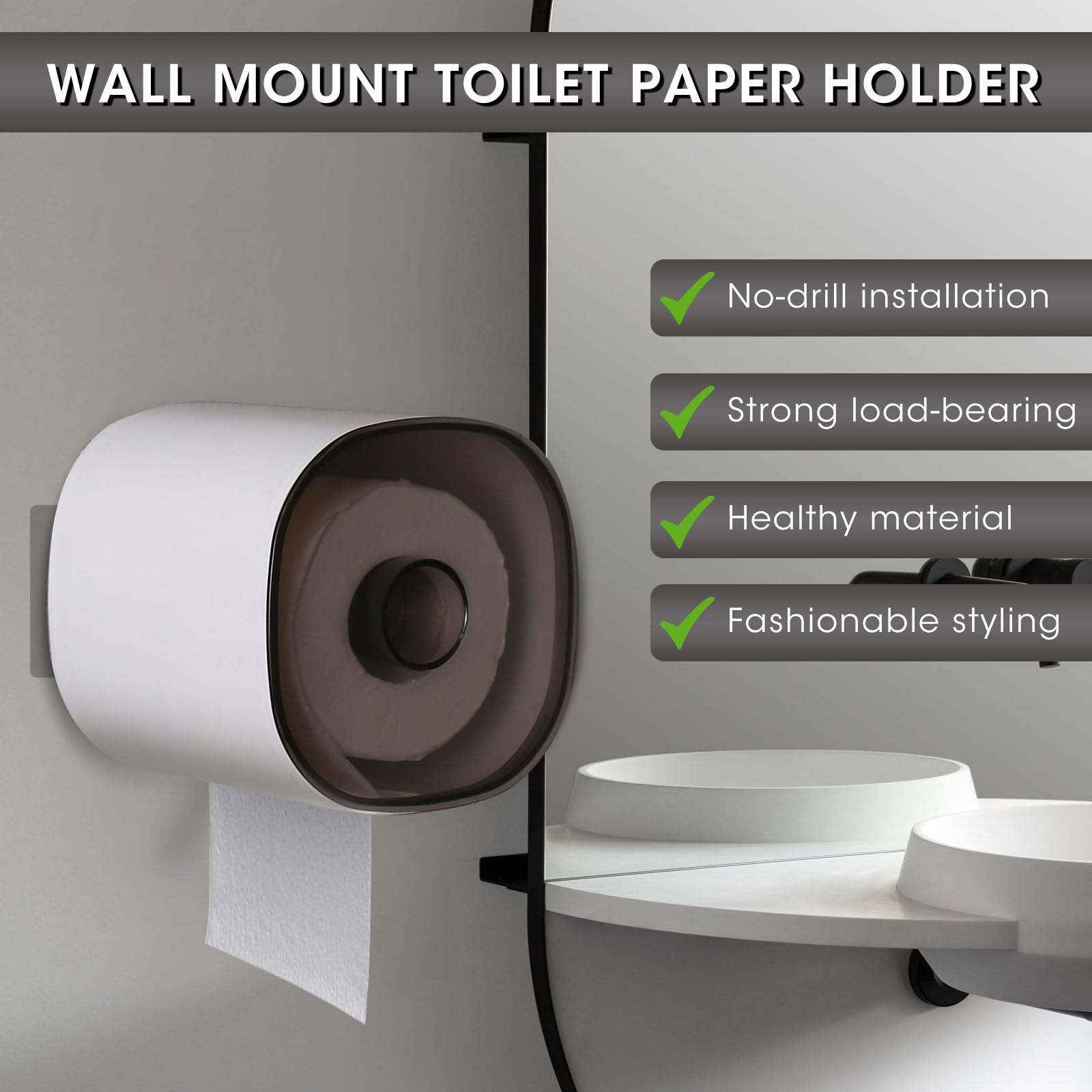 Porte Papier Toilette FARVIGOR Avec étagère : Adhésif Ou à Visser, Pratique Et Design !