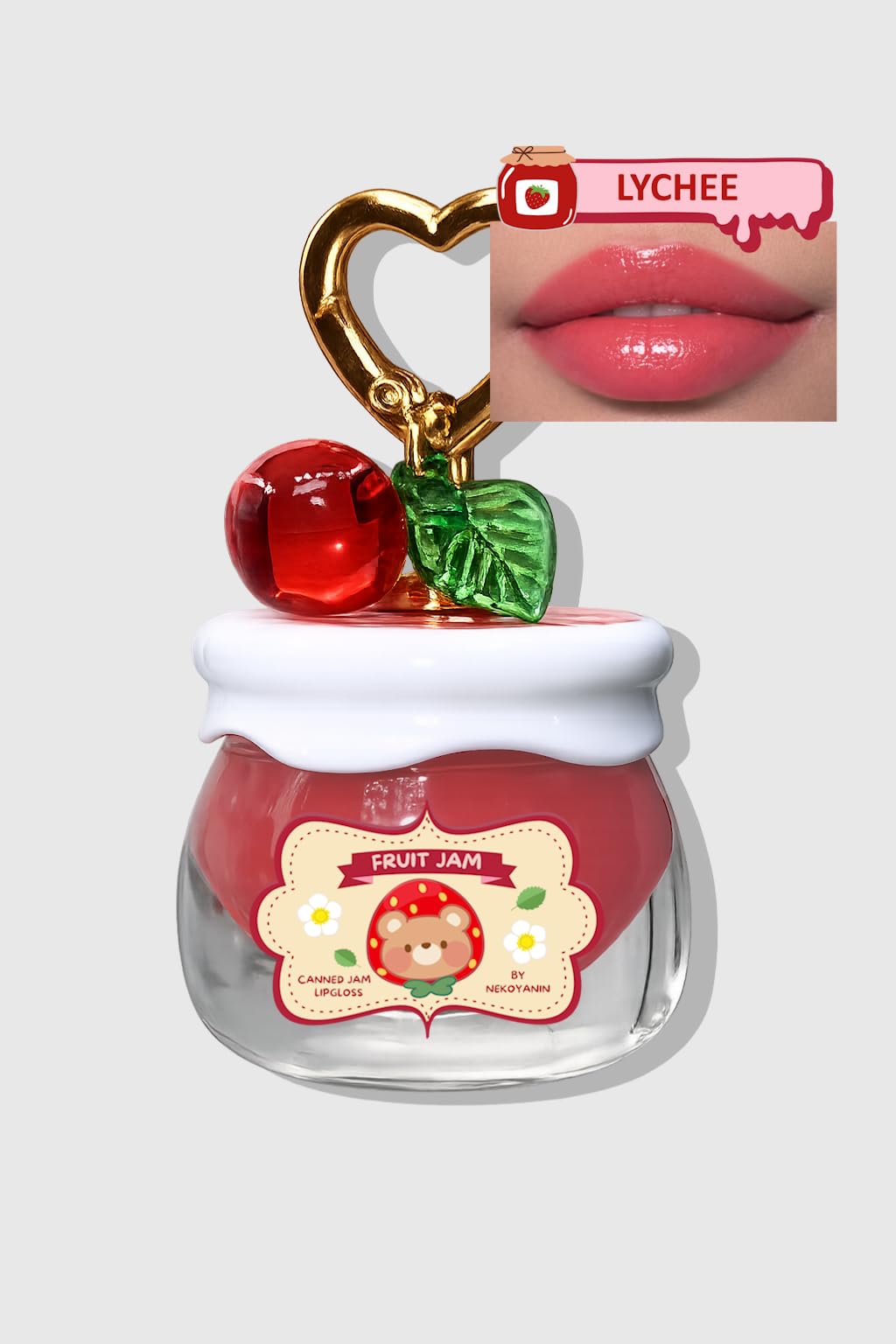 Amazon.com : Nekoyanin Fruit Jam Lip Gloss Keychain (Lychee, 1.5oz