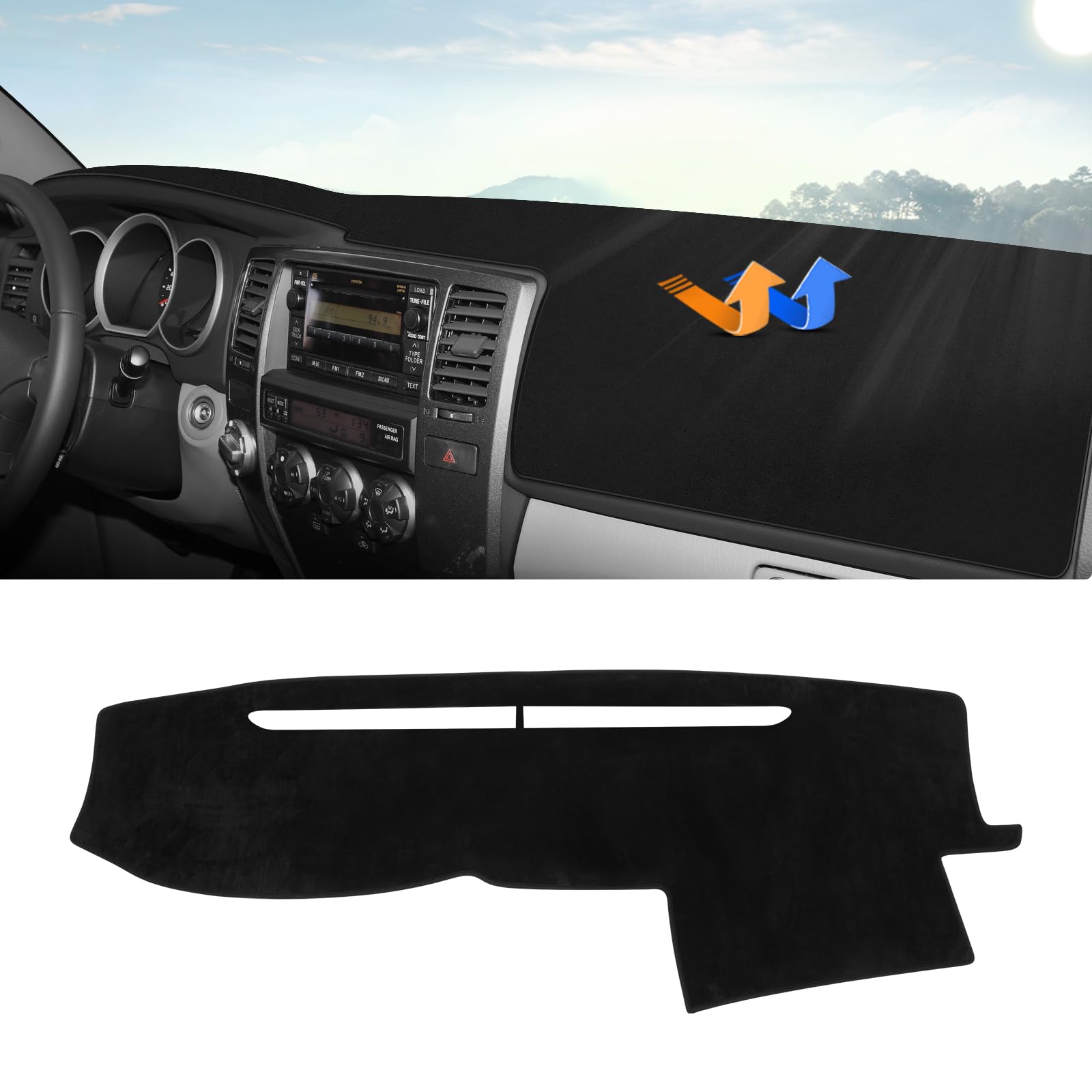 Autorder Alfombrilla de Cubierta de salpicadero para Toyota 4Runner 2003 2004 2005 2006 2007 2008 2009, Accesorios para salpicadero, Protector de Rayos UV (sin Altavoz de salpicadero)