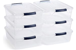 Cleverstore Clear Stackable Plastic Storage Containers with Durable Latching Lids