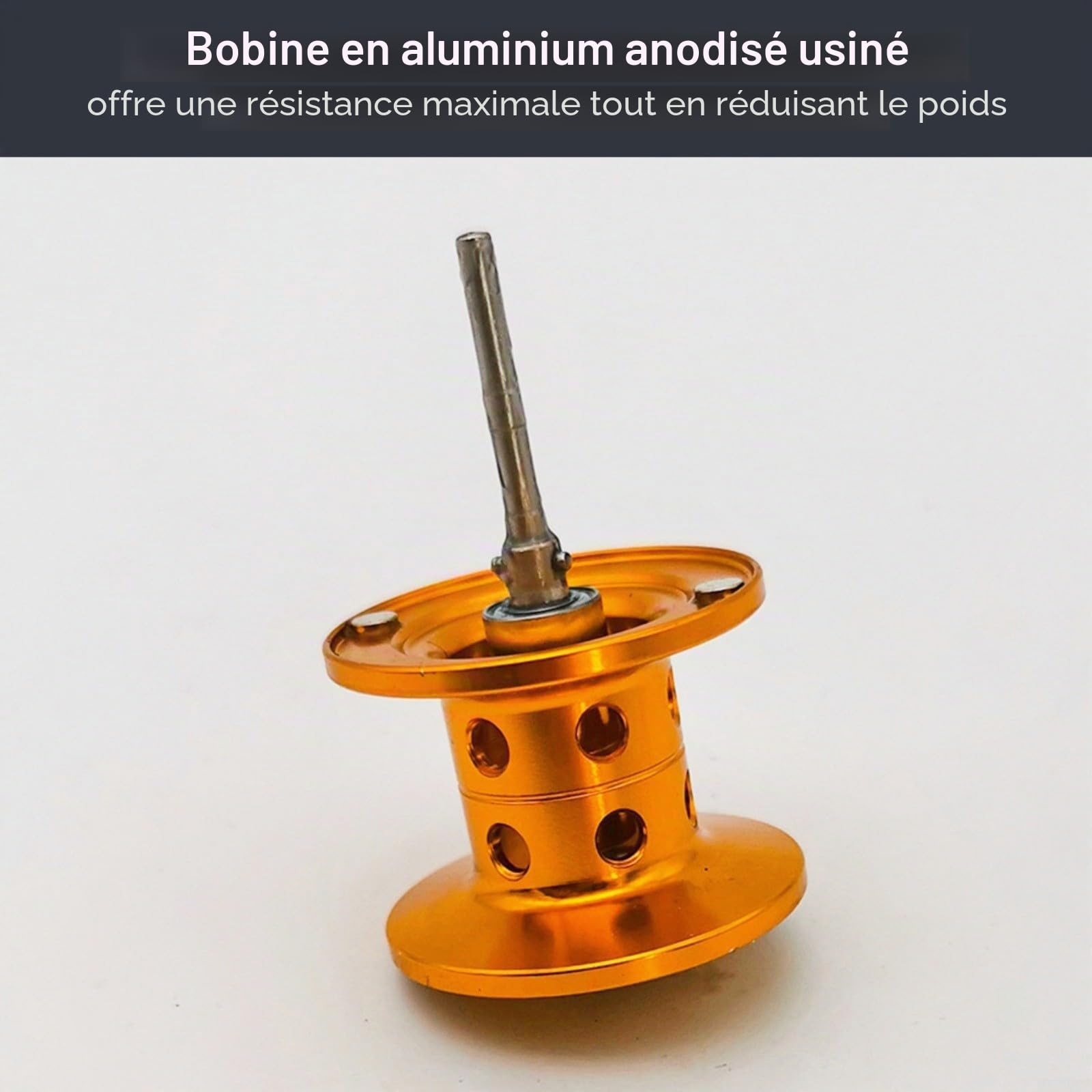 Moulinet électrique à appât en métal résistant à la avec système de freinage magnétique, Noir
