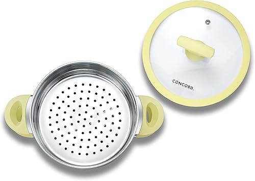 Miniatura 10 de CONCORD Juego de utensilios de cocina de 3 piezas de acero inoxidable de 3 cuartos de galón cuenta con vaporizador de verduras de 2 cuartos y olla