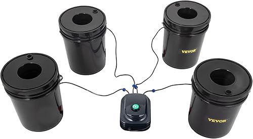Miniatura 9 de VEVOR DWC Sistema hidropónico, 5 galones 4 cubos, cubo de cultivo de agua profunda, kit de cultivo hidropónico con bomba, piedra de aire y