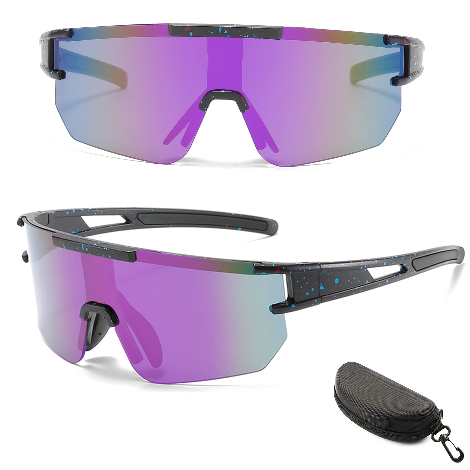 ZUMLLOMA Gafas de Ciclismo, Gafas Running, Gafas de Sol Deportivas Ciclismo, Gafas de Bicicleta de Montaña para Mujeres y Hombres para Deportivo Pesca, UV-400 99% Protección