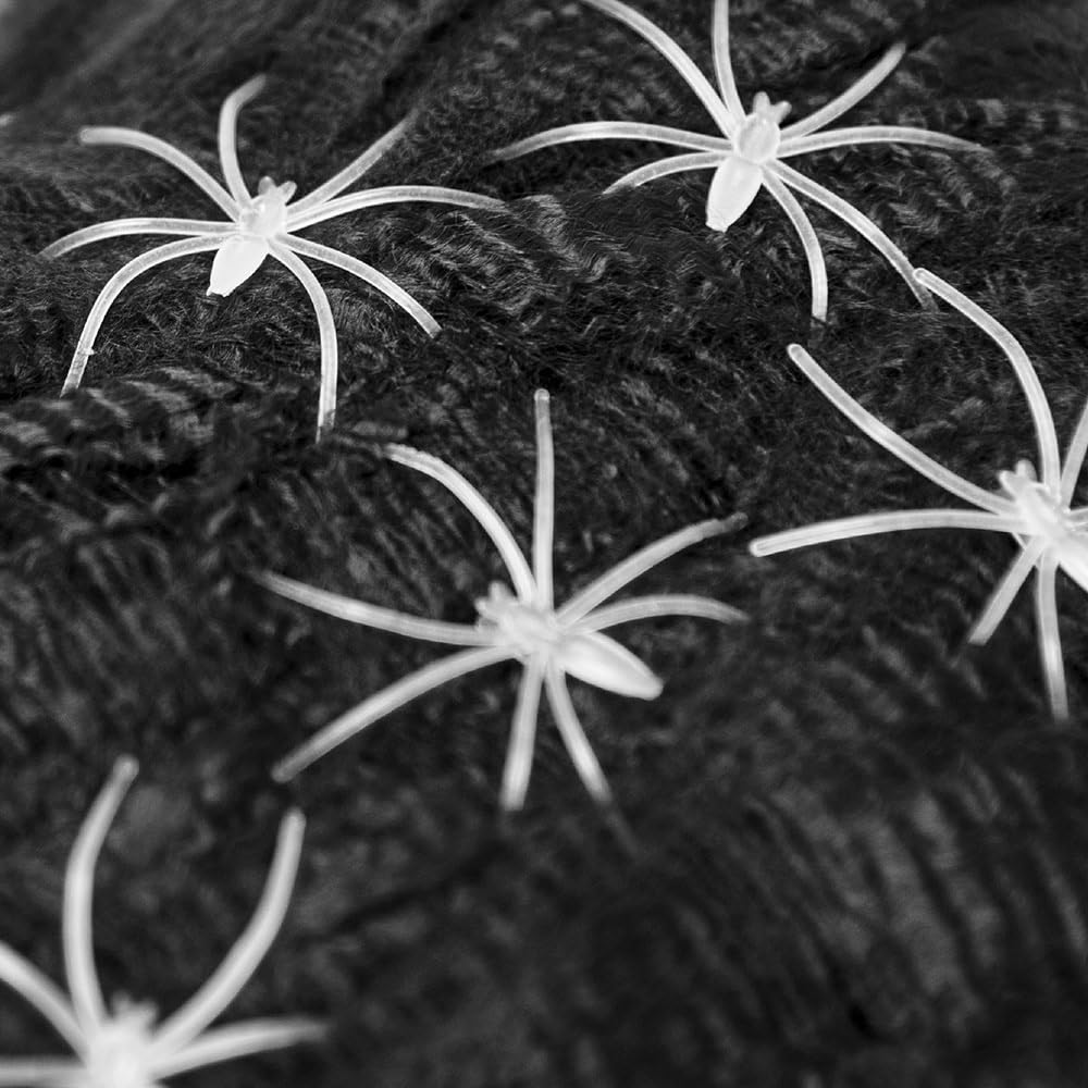 Mad Toys Black Spider Web With White Tiny Spiders Halloween Decoration Theme Party, 102660