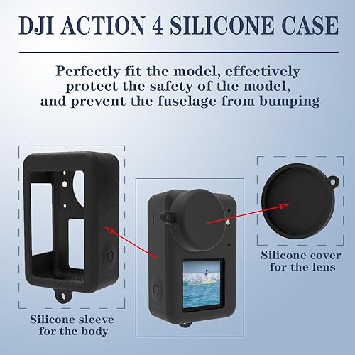 Miniatura 5 de Protector de pantalla (6+1 unidad) compatible con dji osmo action 4, película de vidrio templado de alta definición cobertura completa y funda de