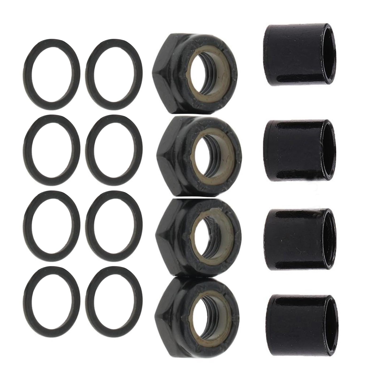 Kangnice Metal Skateboard Bearing Spacer Truck Washer Set Standard Skateboard Accessory Skateboard Washers Bearing Spacers Nut