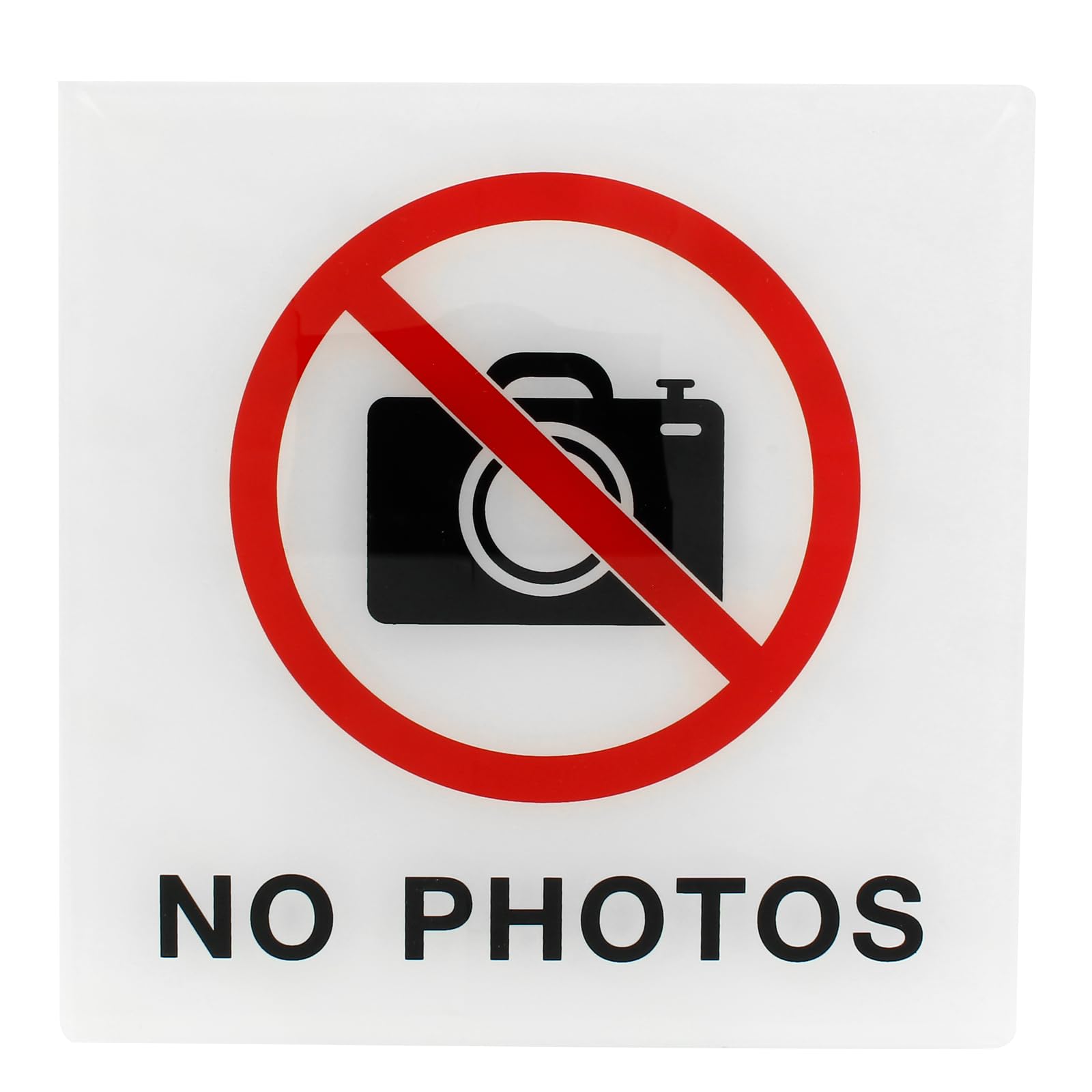 Adhesive Swimming Pool "No Photos" Marker Sign 150 x 150 mm/5.9 x 5.9 Inch No Smoking Allowed In Pool Area Sign with Anti-Skid Surface