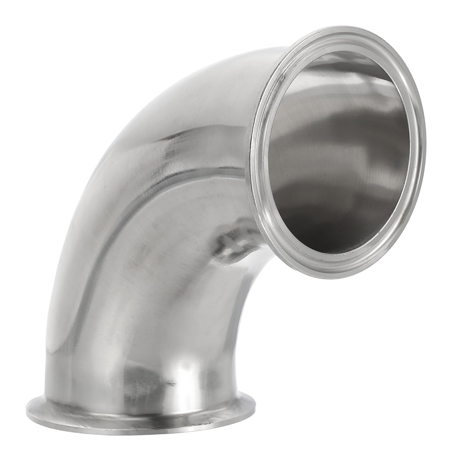 PATIKIL 90 Gradi Gomito di Scarico 3"(76mm) OD Tubo Raccordi | Raccordi Sanitari In Acciaio Inox 304, 3" Fascette Sanitarie Tri, 91mm OD Flangia, Per Impianti Idraulici