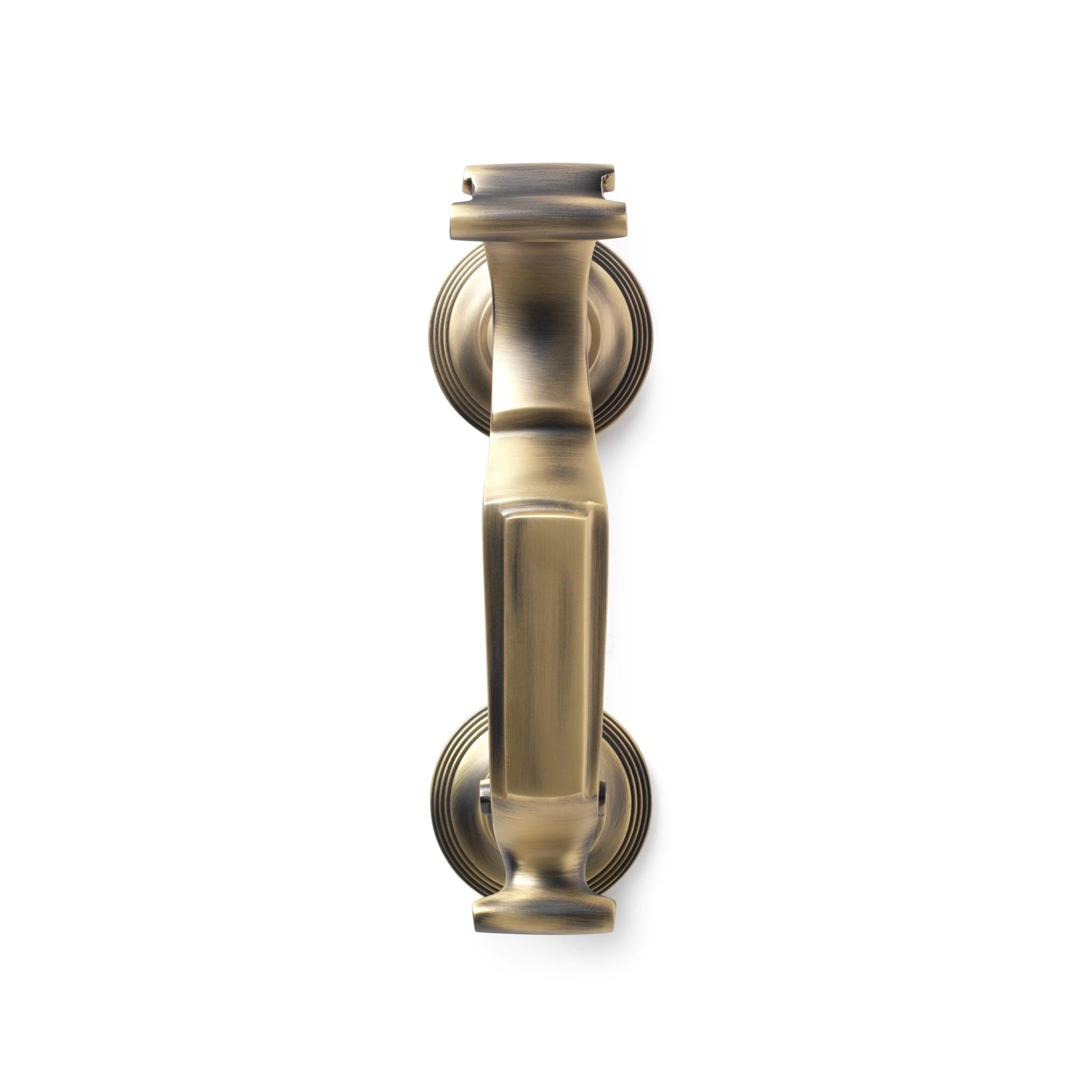 Matt Antique Brass Reeded Doctor Door Knocker Front Back Heavy Quality Large Solid AB Hardware