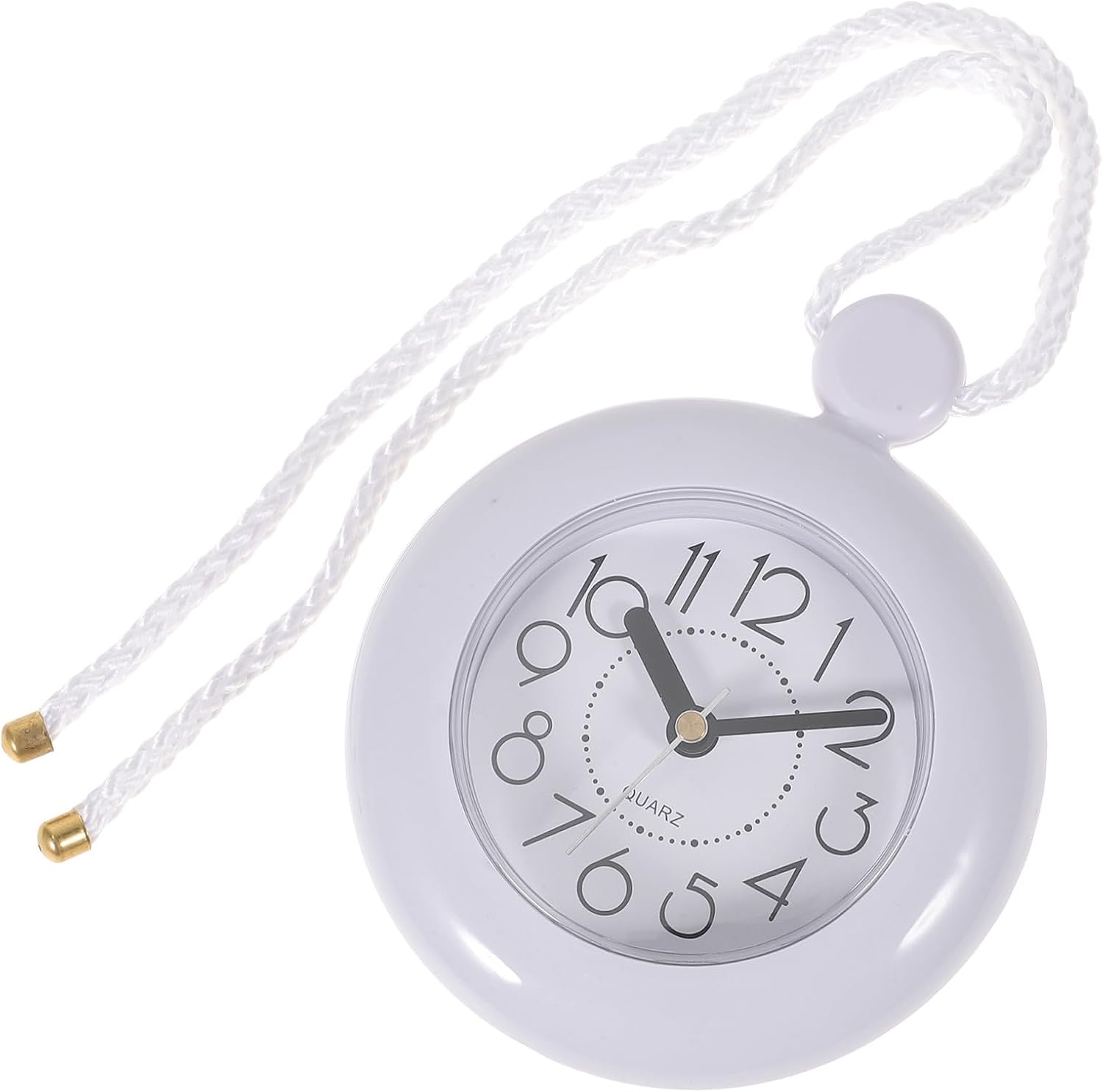 SHINEOFI Waterproof Wall Hanging Bathroom Clock Simple Non-Ticking Shower Clock Battery Operated Without Battery for Home Decor