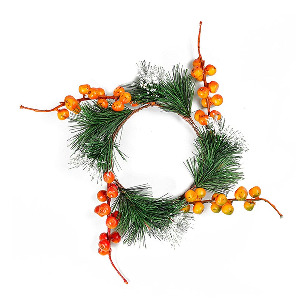 Tsophreniq Christmas Theme Holder Christmas Candlestick Wreath Decorative Glass Tealight Holder for Table Centerpiece Decorative Wedding Centerpiece Glass Tealight