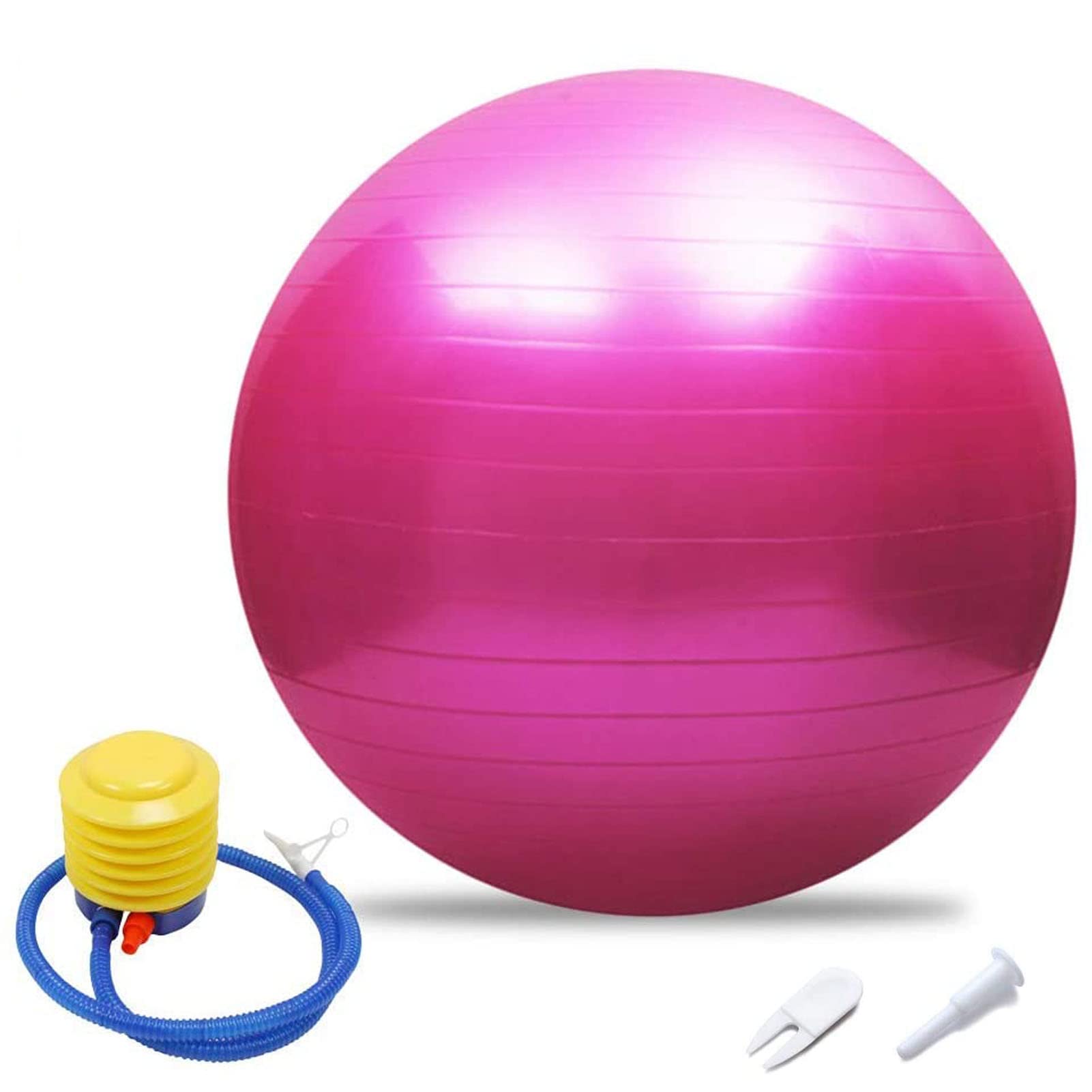 Exercise Ball Yoga Pilates Ball, 45-95cm Balance, Stability, Training Physical Therapy Birthing Ball for Yoga, Anti-Burst Gym Ball, for Gym, Home Gift Air Pump (Pink,45cm/17.72in)