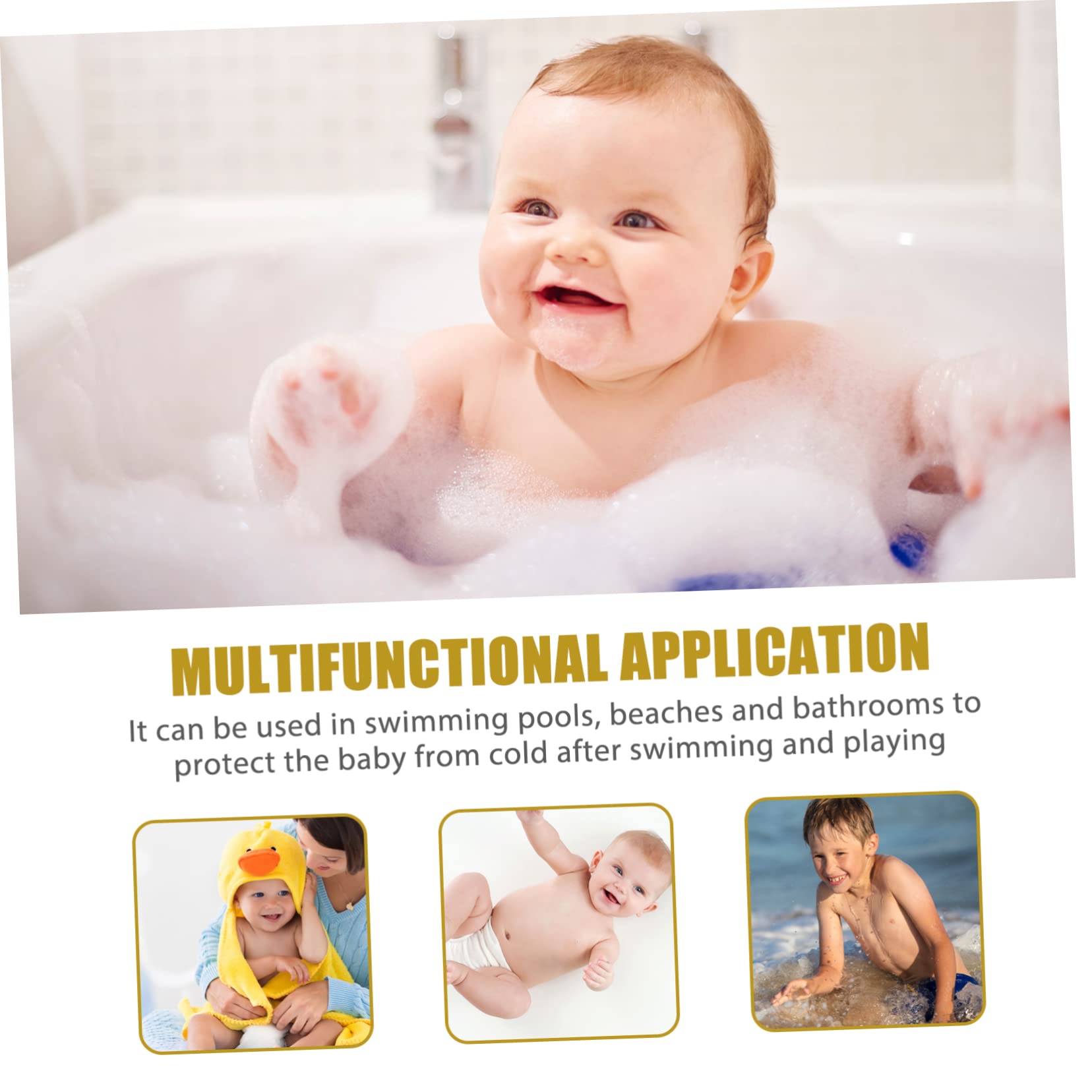 Toalla de Baño Capucha para Niño 3D Absorbente de Fibra Superfina para Piscina y Playa