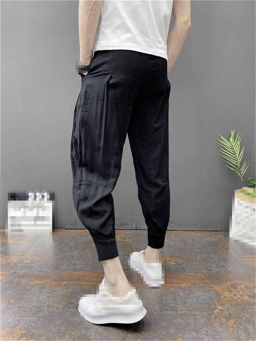 Pantalones De Sarga Informales con Cintura Elástica Fina De Verano para Hombre