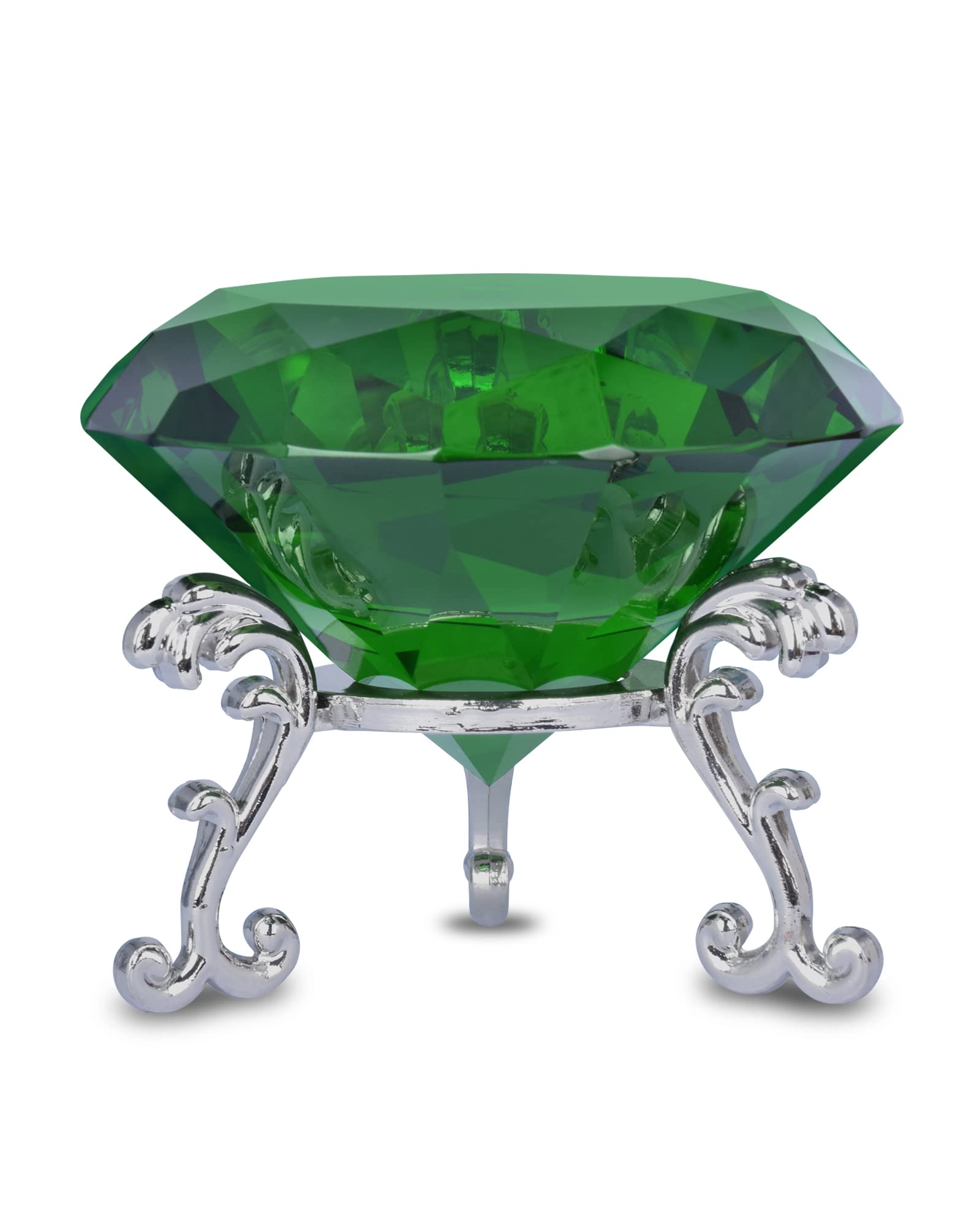 80mm Fermacarte Diamante in Cristallo Trasparente con Supporto, Diamanti Vetro Sintetico Fermacarte da Scrivania, Decorazione per la Casa, Nozze Diamante in Vetro Regalo di Nozze