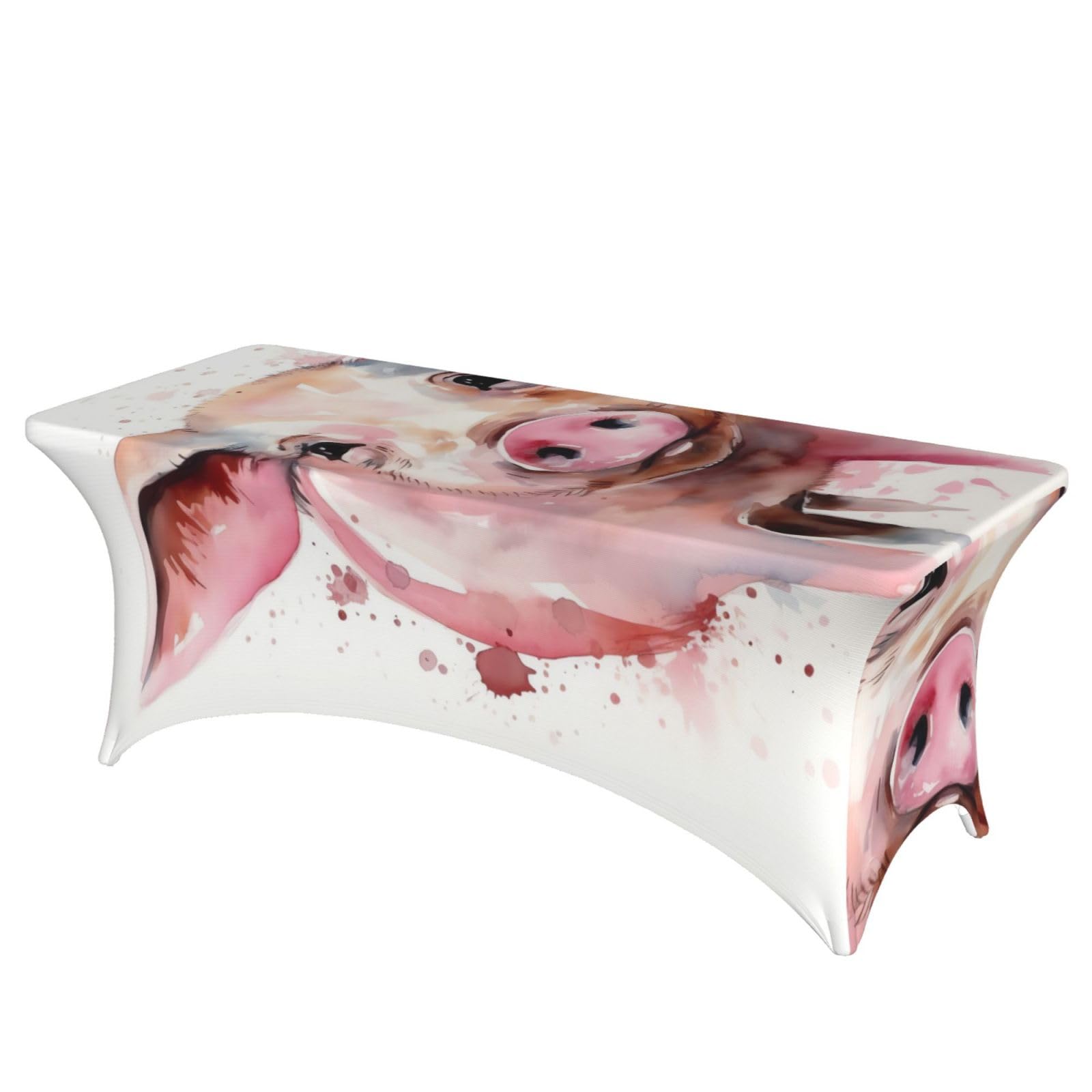 Nappe souriante de 1,8 m en tissu stretch infroissable et lavable pour buffet