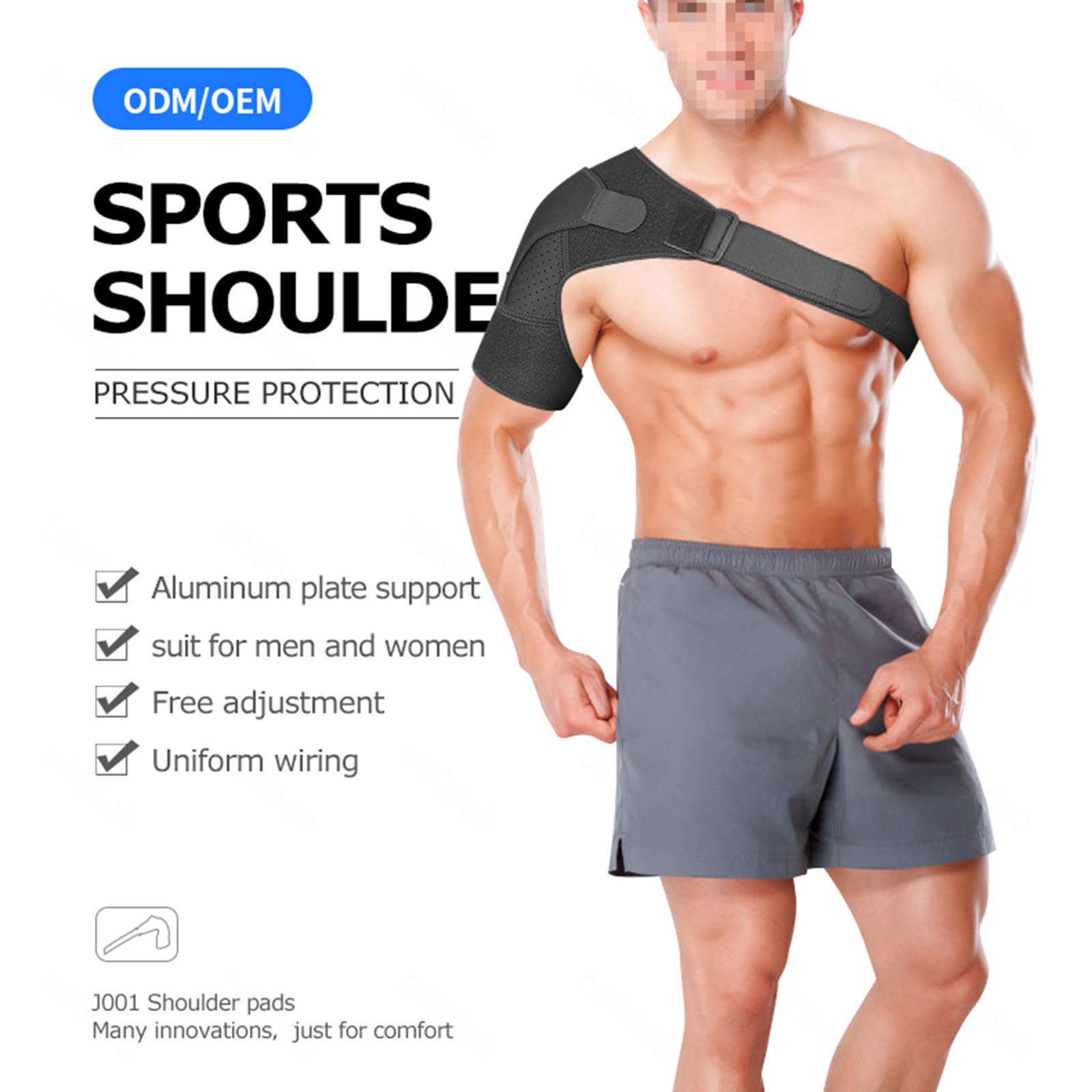 PopieL Tutore per Spalla per Uomo e Donna - Tutore di Supporto per Cuffia Dei Rotatori con Morbida Imbottitura Sotto Le Ascelle per Alleviare Il Dolore Alla Spalla e Manica Compressione,Grey