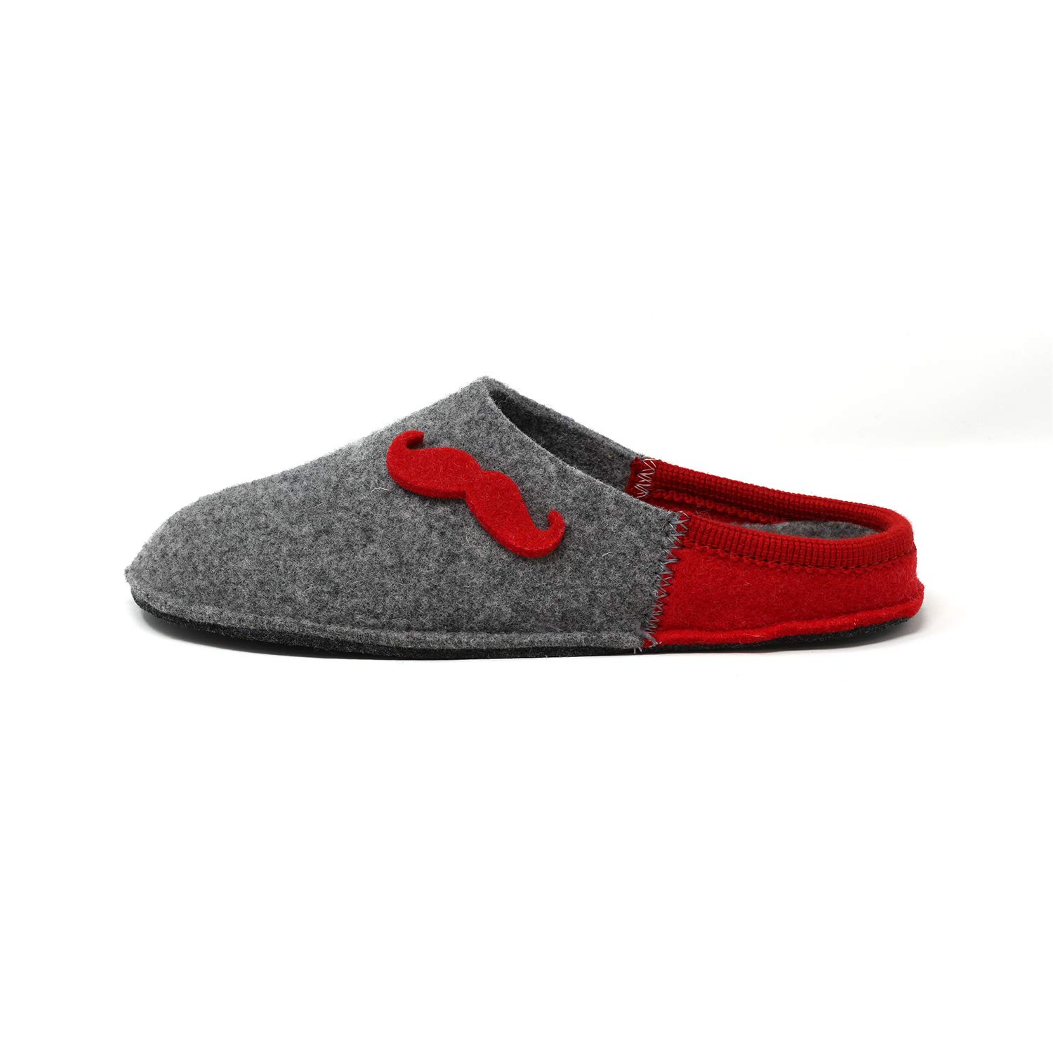 Le Clare Nuvola Baffo/Nuvola Cuore - Pantofola Invernale Uomo/Donna in Panno di Lana con Plantare Estraibile