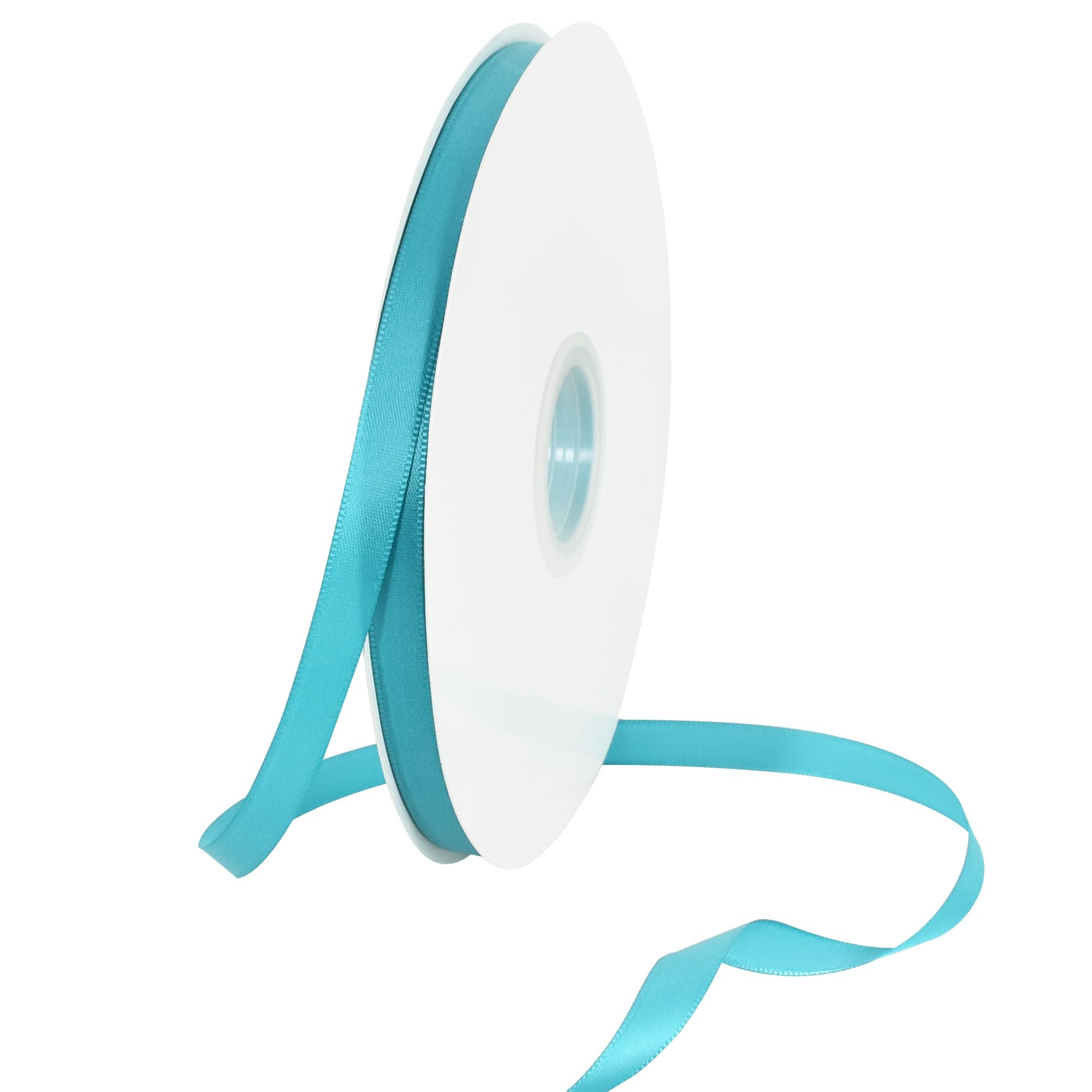 TONIFUL 3/8 Inch x 100yds Deep Sky Blue Satin Ribbon Thin Solid Fabric Ribbons Roll for Gift Wrapping Invitation Floral Hair Balloons Craft Sewing Party Wedding Decoration Valentine's Day Bouquet