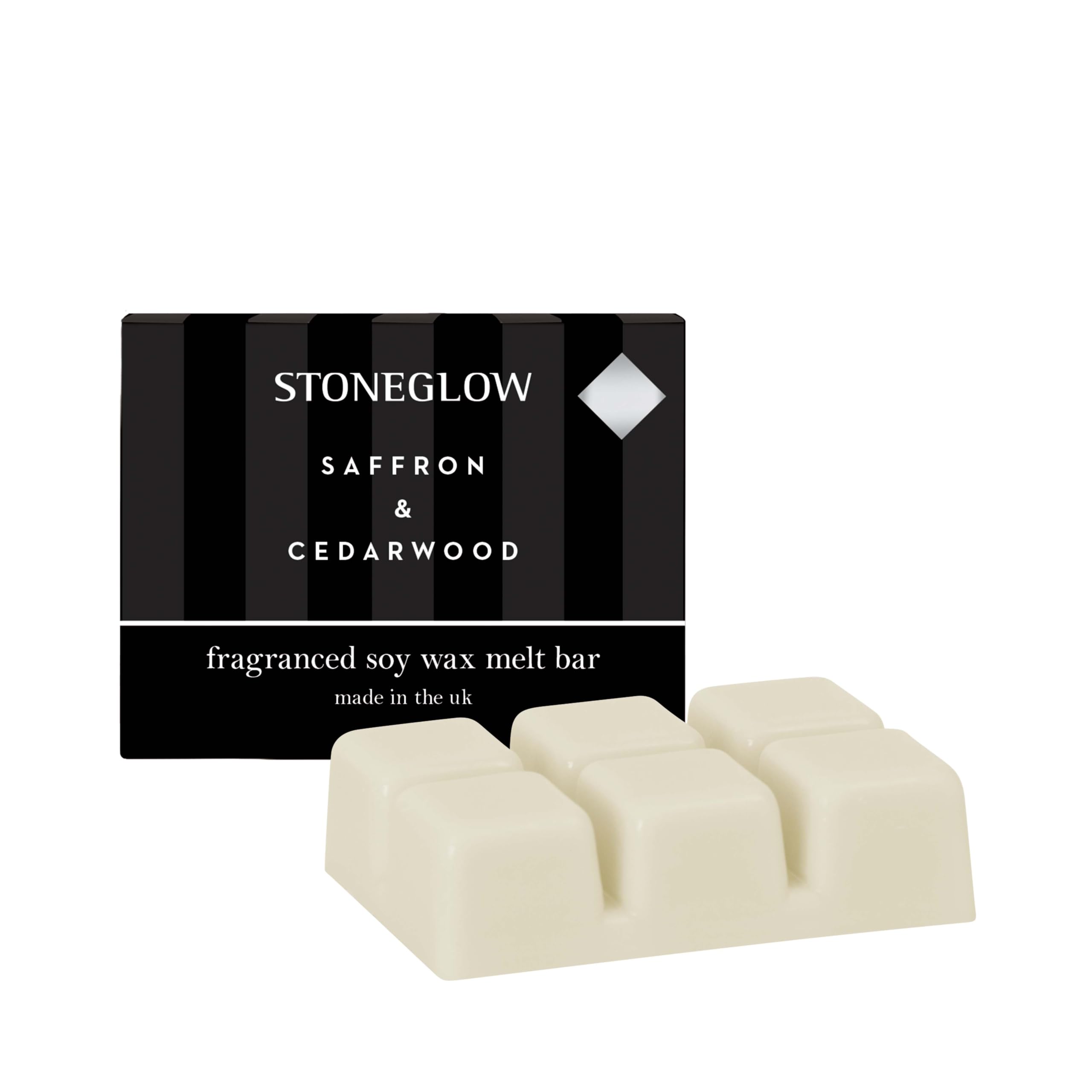 Stoneglow Modern Classics Collection - Saffron & Cedarwood Soy Wax Melt Bar (Black)