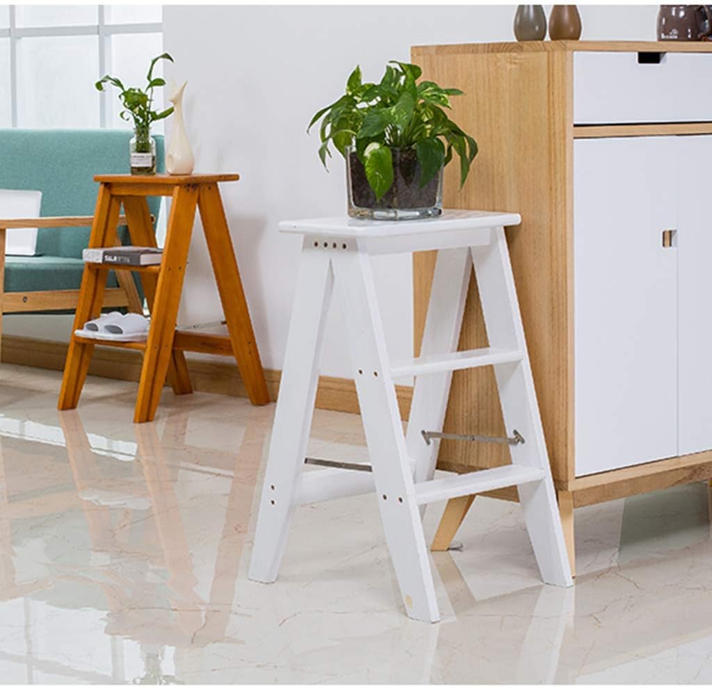 CHEWYNP Easy and Convenient Folding Step Stool,| Stair Chair Seats | Portable Flower Rack | 3-Step Ladder Chair |Al Folding Chair | Fold up Library/Kitchen/Office Steps,Step Stool with Han
