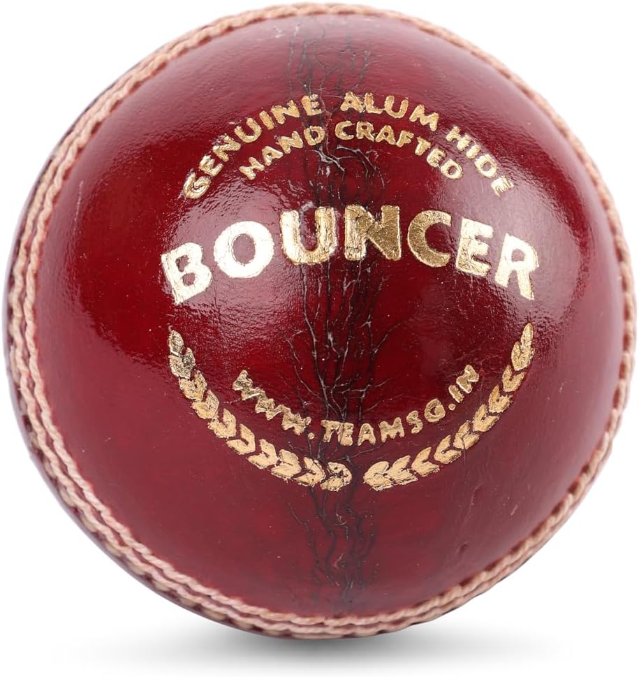 SG Bouncer Leather Cricket Ball (Red) , Standard Size