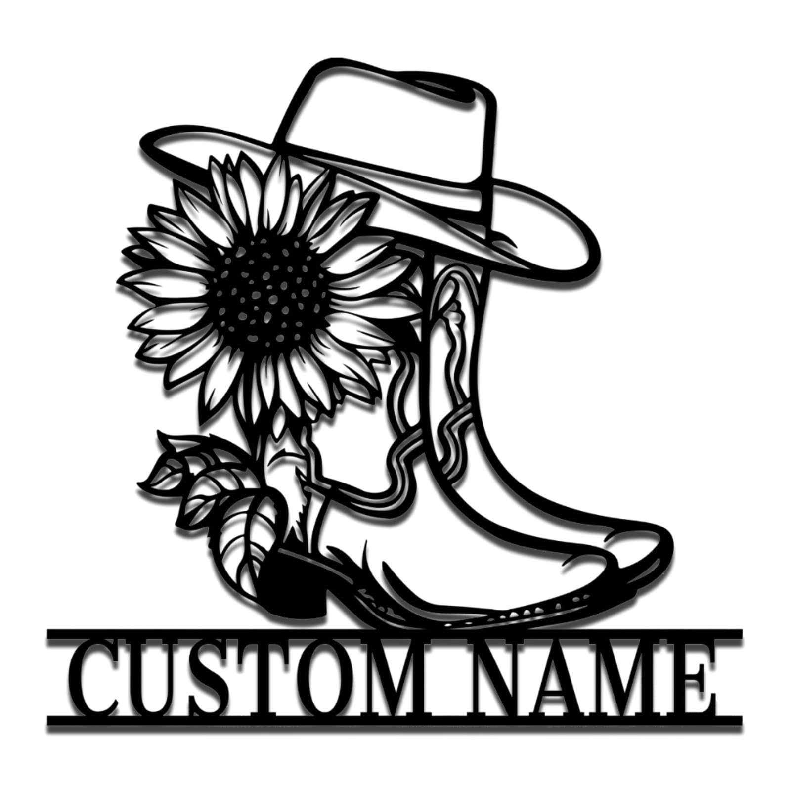 Met5kdm Cowgirl Personalised Metal Sign,Rustic Western Decor,Custom Vintage Cowboy Boots Wall Art,Last Name Sign,Home Decor,Gift For S