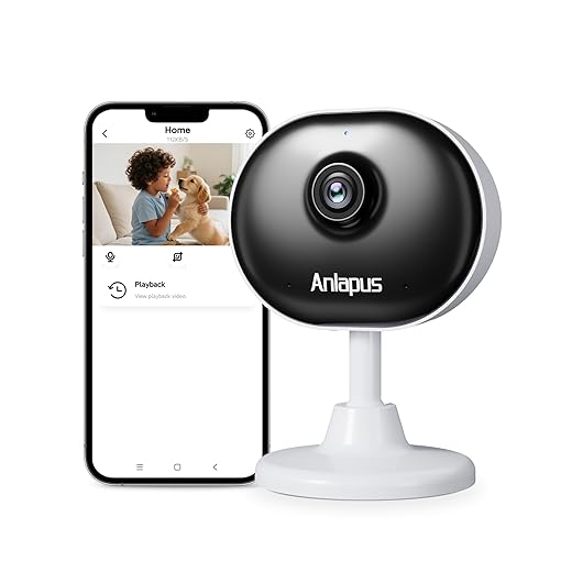 Anlapus C688 2MP Plug-in WiFi Indoor Camera for Home Security, Pet Camera with Phone App, Smart Motion/Person Detection, 2 Way Audio, Baby Monitor, Memory Card/Cloud Storage, Easy & Quick Install
