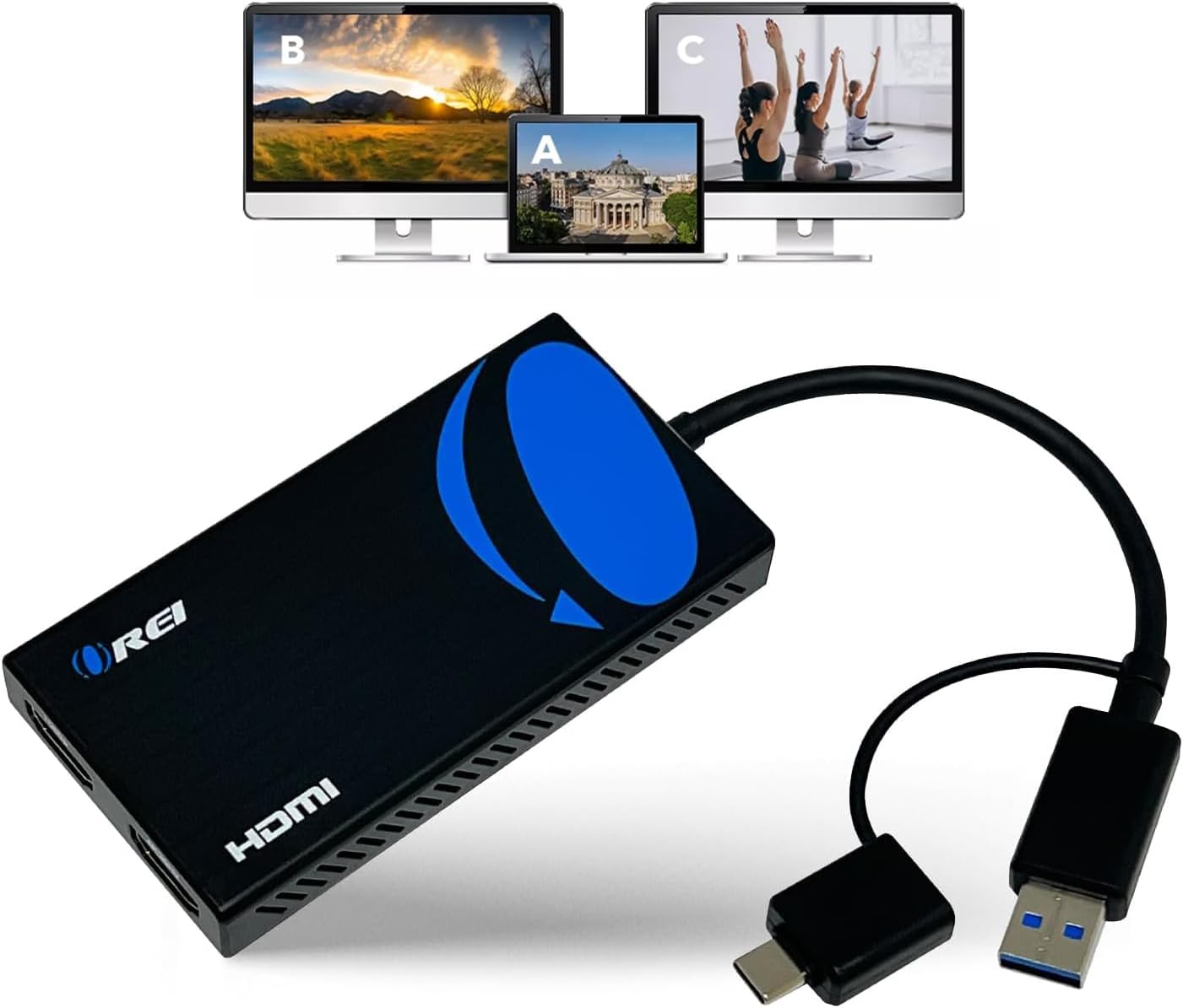 OREI SplitExtend HDMI Splitter Extended Display for Dual Monitor ...