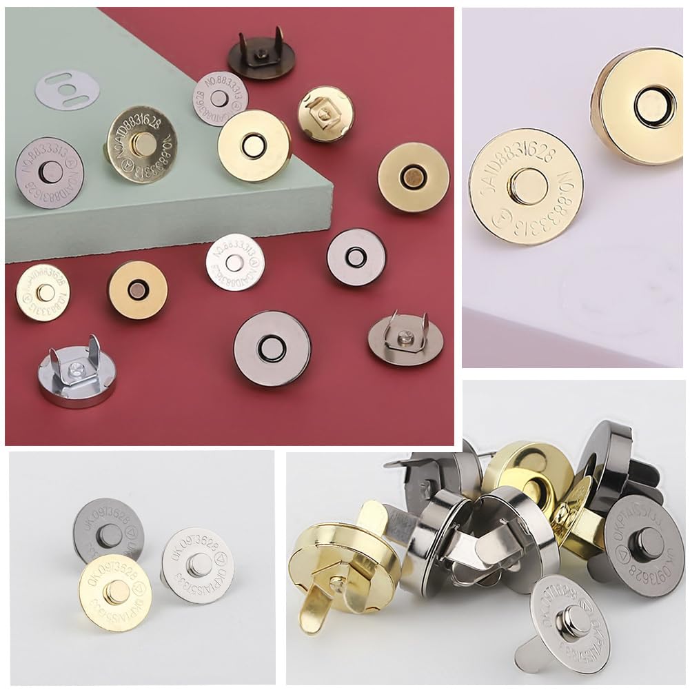 Botones magnéticos de 18 mm, cierre magnético, botones de presión sin costura, imanes para coser, botón magnético en forma de ciruela para ropa, bolsos, manualidades, monederos