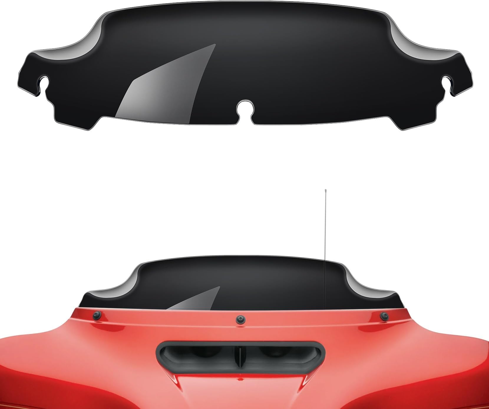 Amazicha Black 4.5" Wave Windshield Windscreen Compatible for Harley Davidson Touring Electra Glide Street Glide 2014 2015 2016 2017 2018 2019 2020 2021 2022 2023 2024 2025