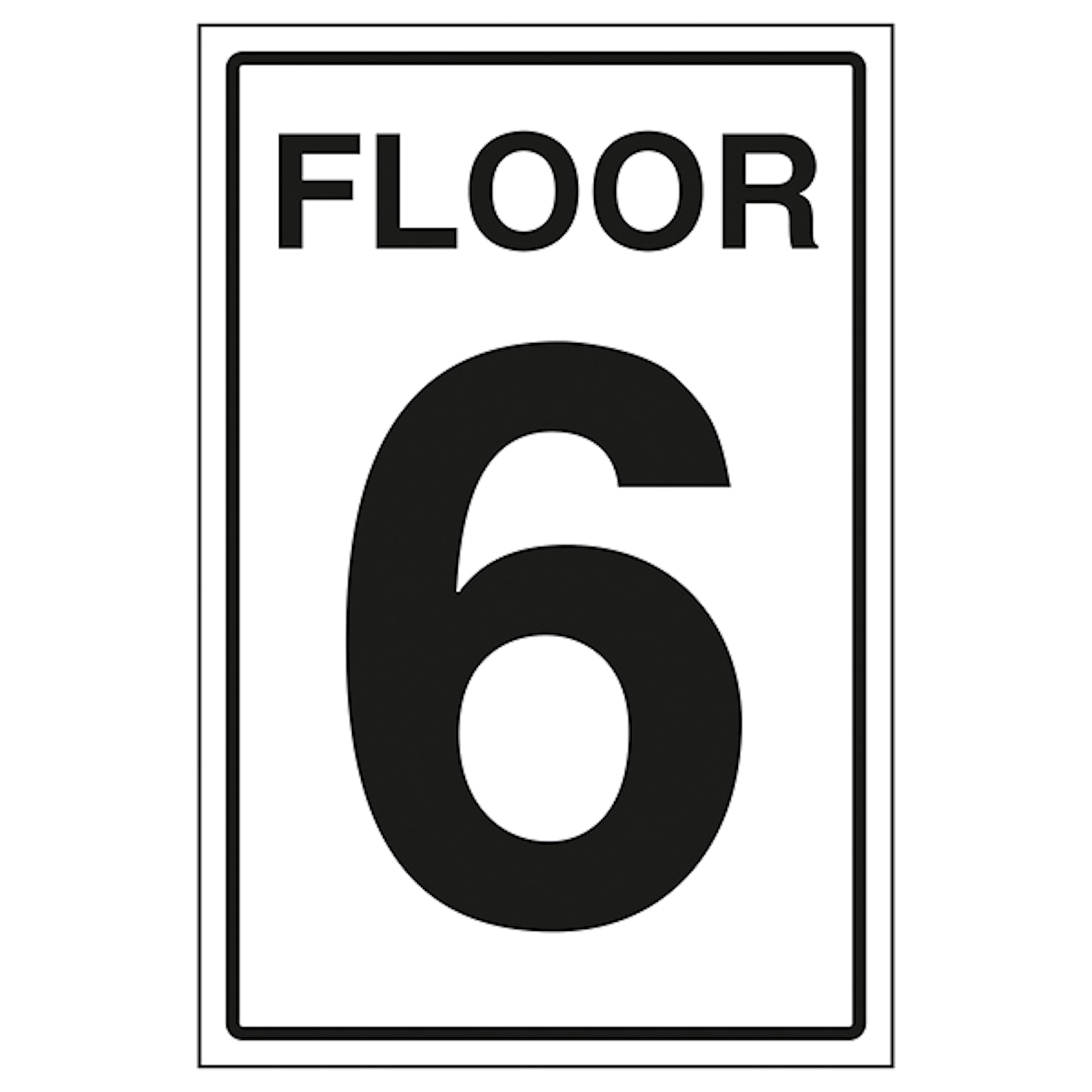 V Safety Floor 6 150 x 200 mm - Glow In The Dark 1mm Rigid Plastic Safety Sign