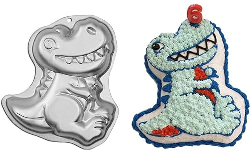 Miniatura 2 de Molde de pastel de dinosaurio hip hop, molde para pastel de cumpleaños 3D para niños, moldes de aleación de aluminio, herramientas antiadherentes