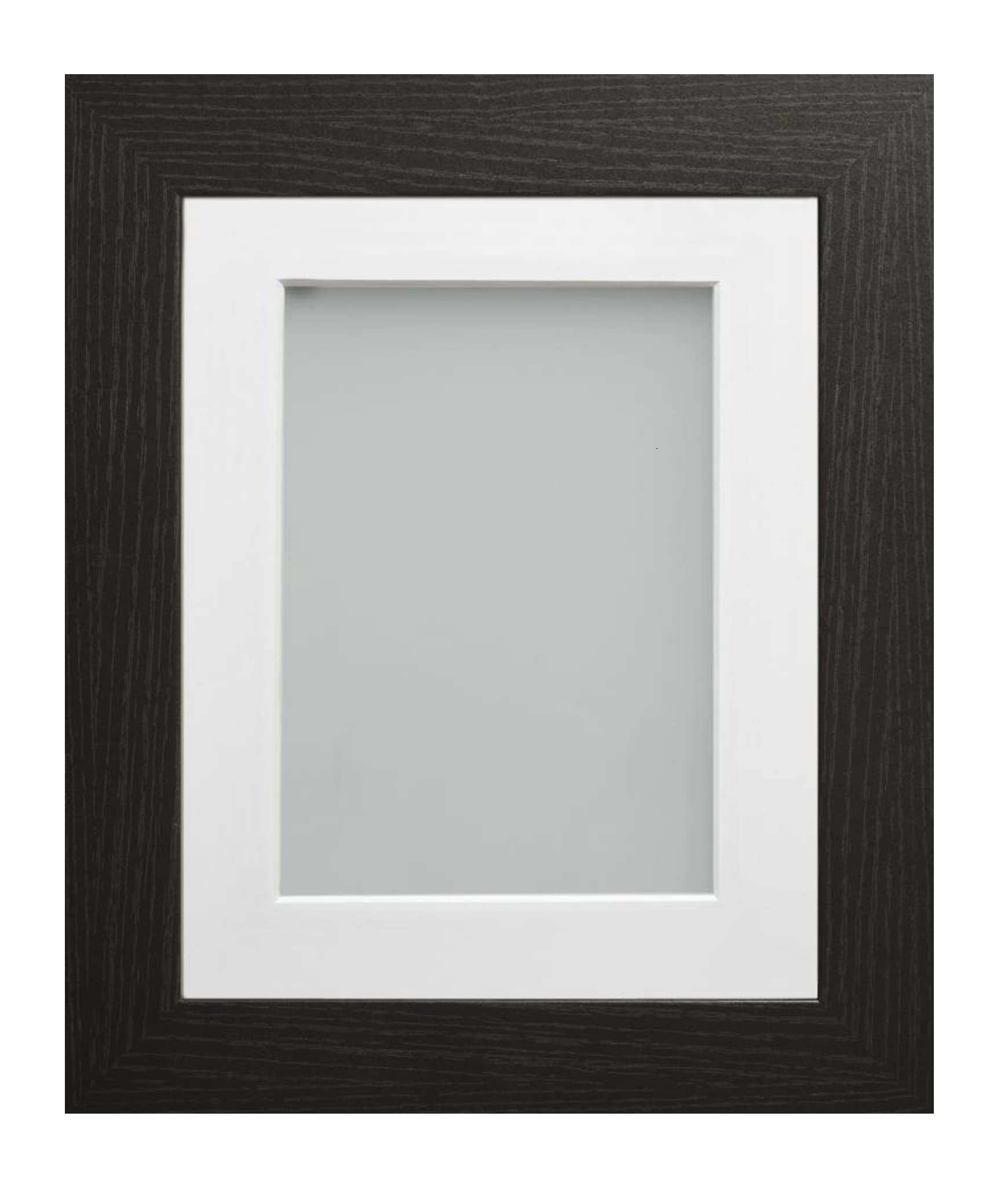 Frame Company Watson Black Picture Photo Frame fitted with Perspex, 7x5 inch with White Mount for image size 5x3 inch