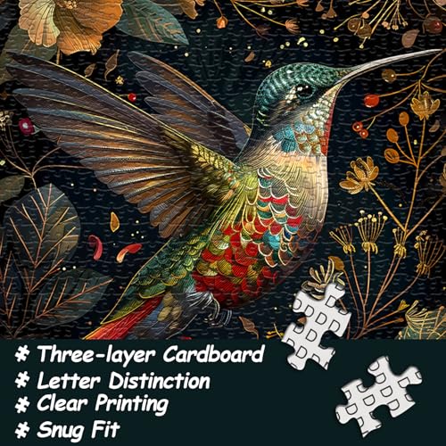 Rompecabezas Vintage Colibrí Naturaleza 18+ Anos miniatura 5