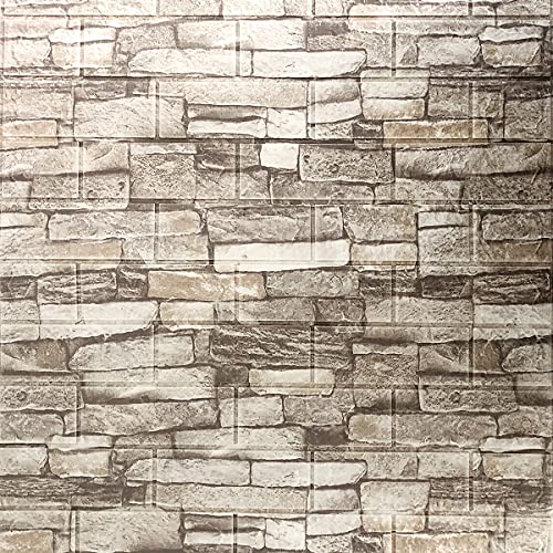 Cozylkx 3D Self Adhesive Foam Wall Panels, 10 Tiles Cover 57 sq feet, Peel and Stick Brick Wallpaper for Living Room Bedroom Wall Decoration