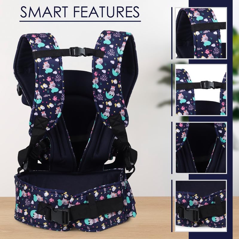 Image of Chinmay Kids Baby Carrier Kangaroo Toddler Sling Wrap Portable Infant Hip seat Baby Carrier Baby Carrier (Green, Back Carry)