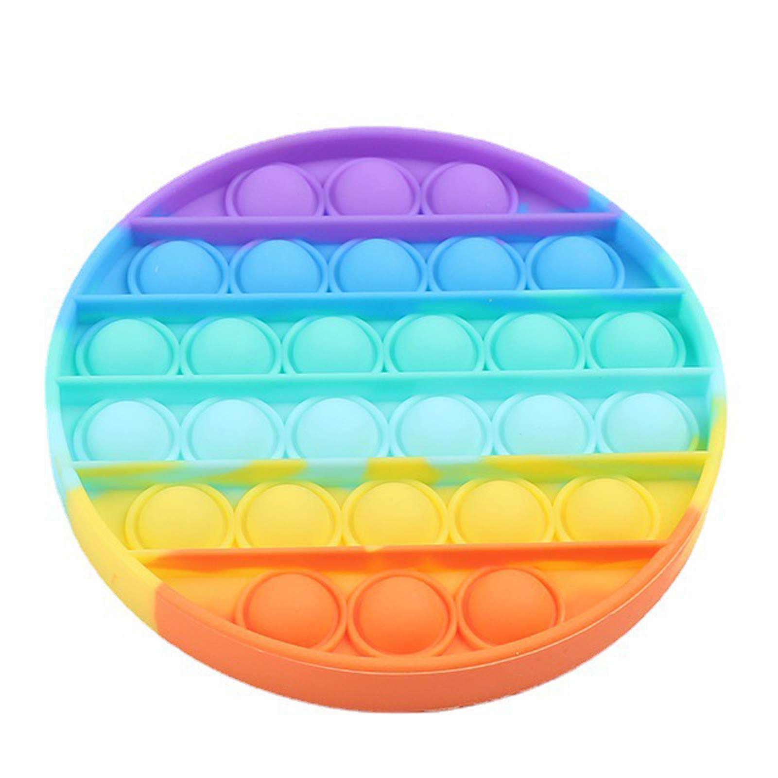 DODO Push Pop Bubble Squeeze Sensory Special Needs Stress Reliever Fidget Toy (Colorful-Round)